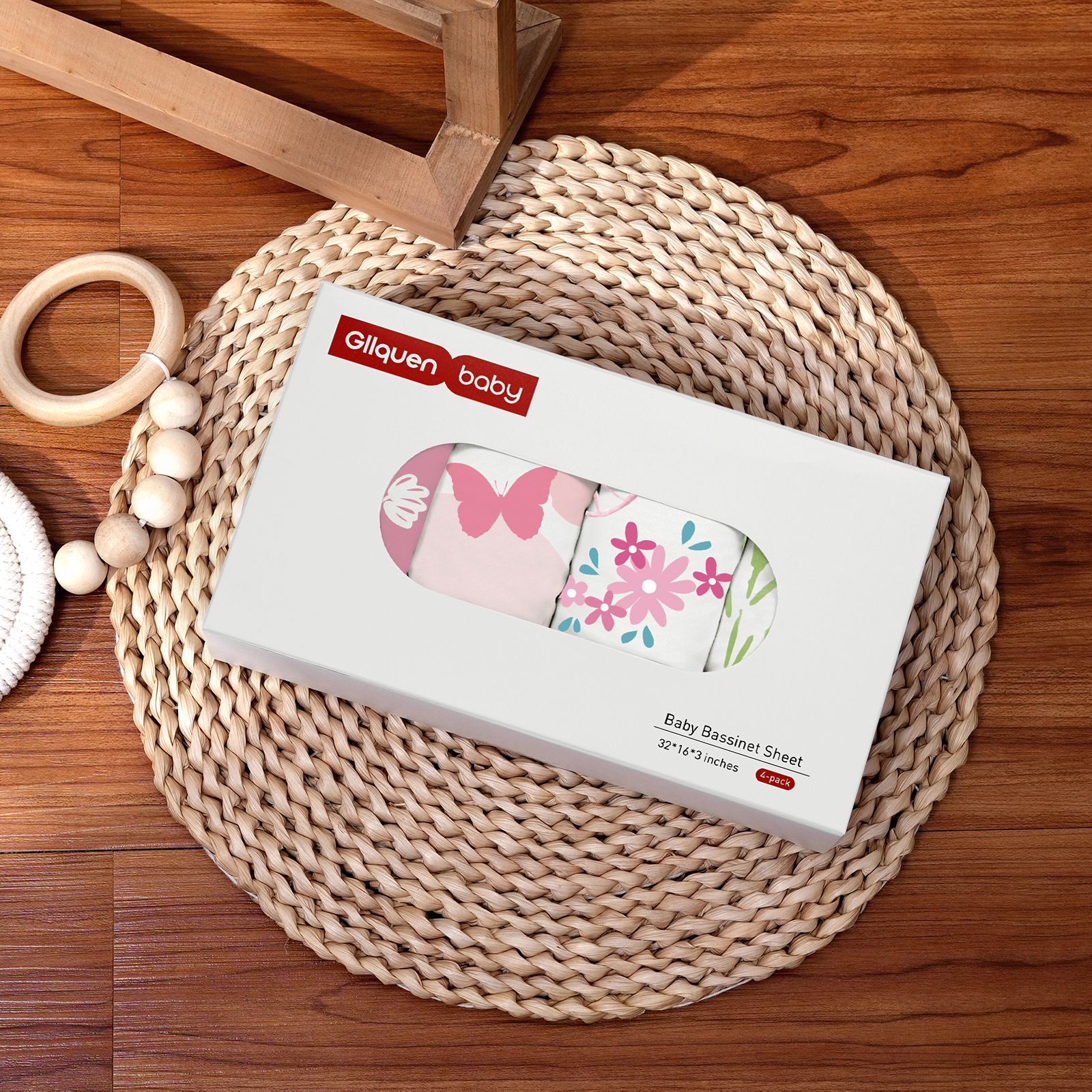 Butterflies | Soft Microfiber Fitted Change Pad Cover & Bassinet Sheets 4 Pack | 16''*32''