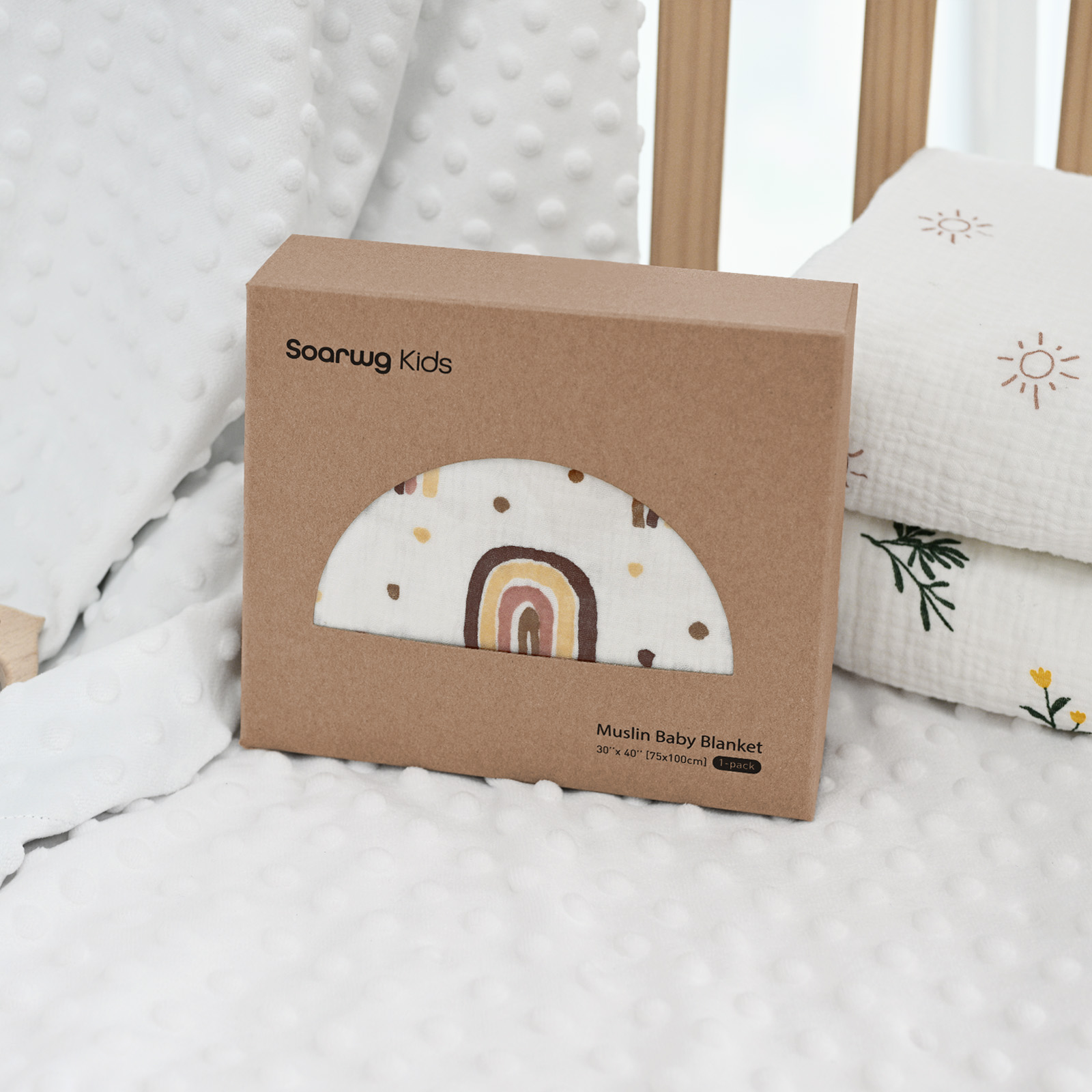 Rainbow | SoarwgKids Fleece Plush Dot Blanket | 30''*40''