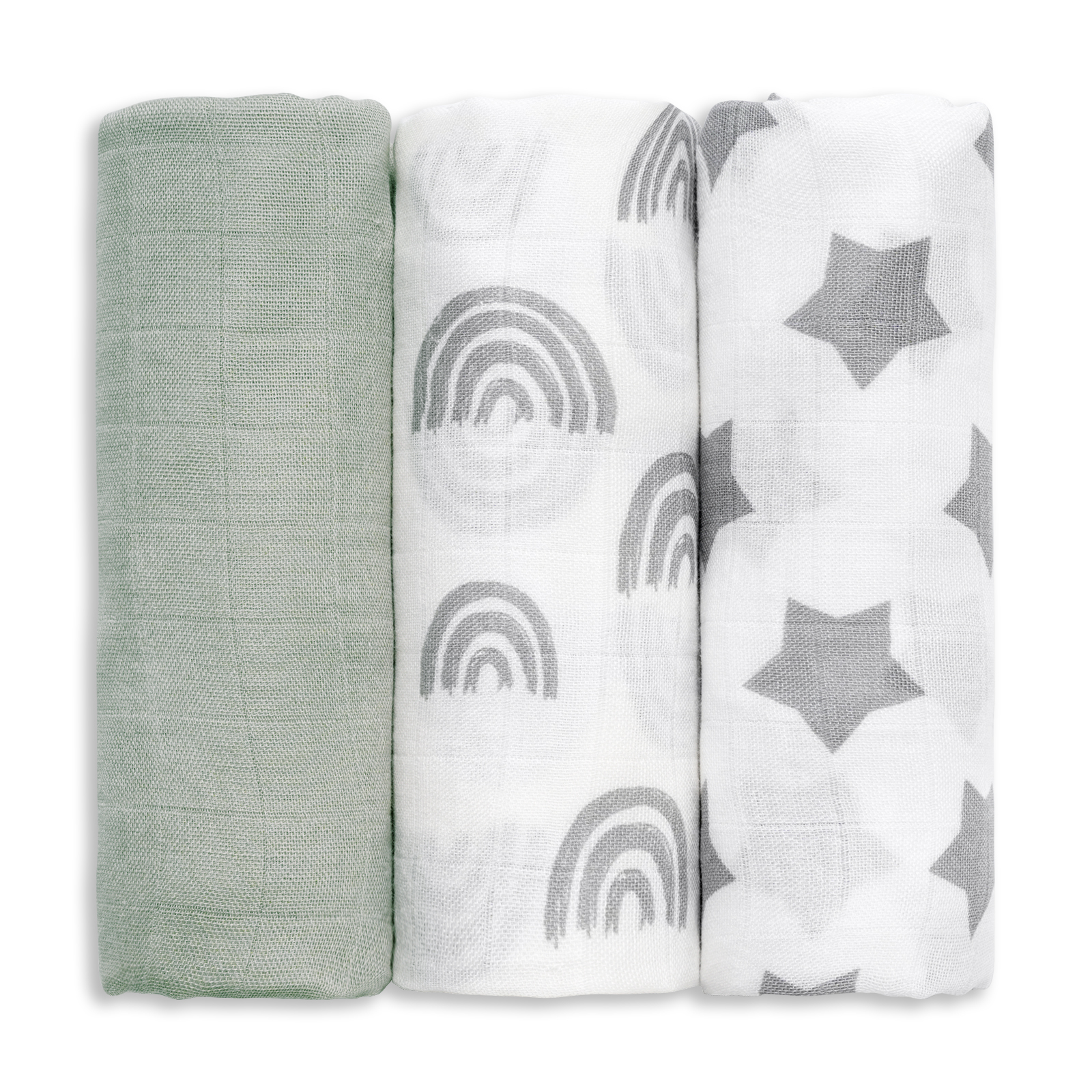 Muslin Swaddle Blankets 6-Pack, 28 X 28" - Grey Star