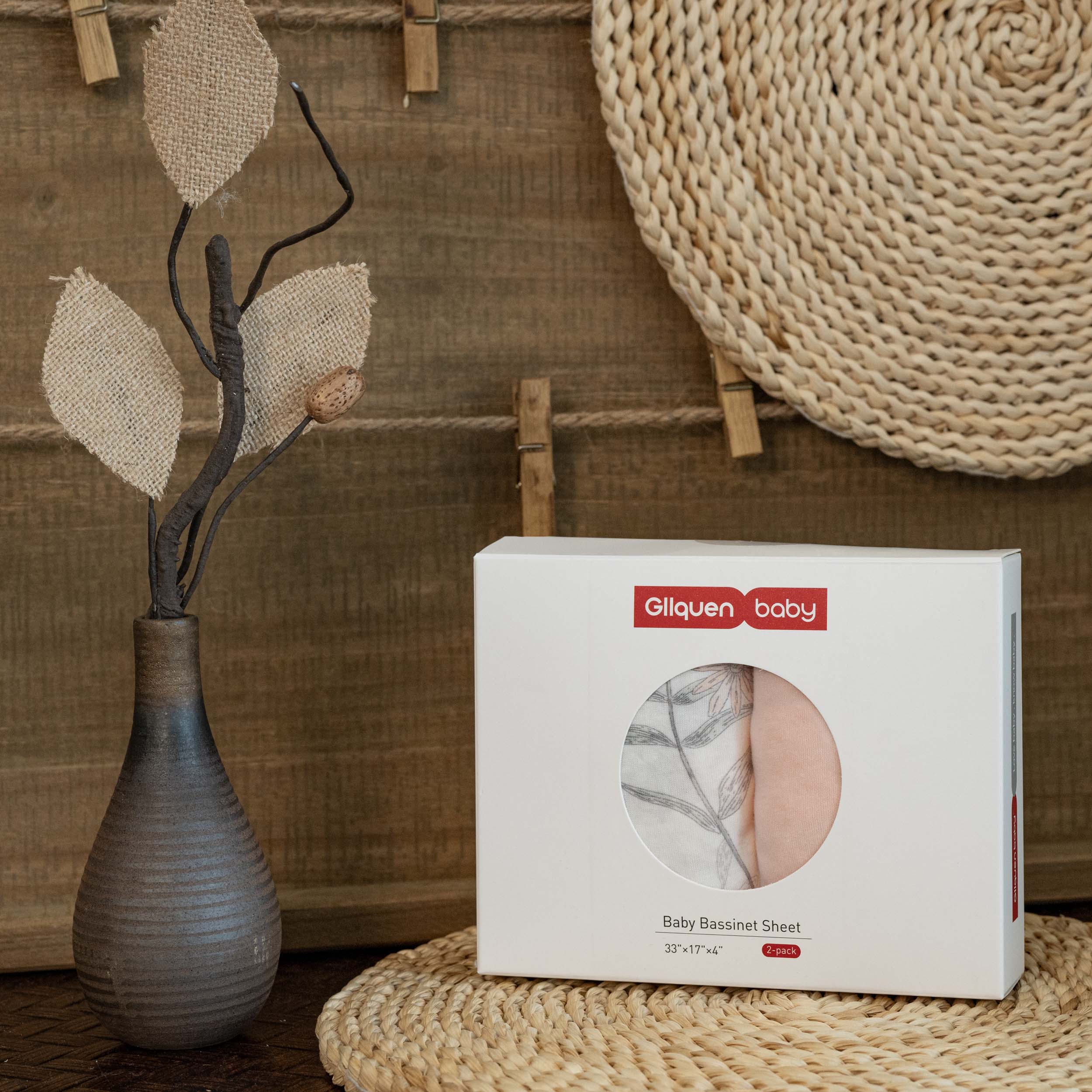 Lineage of Bloom | Baby Bassinet Sheet 2-Pack | 33''*17''