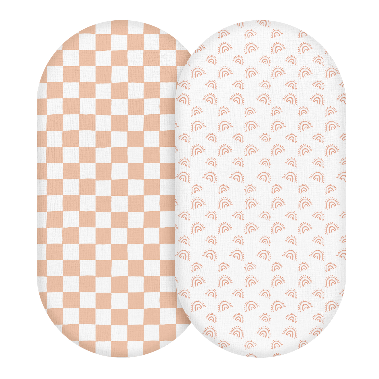 Glorious Rainbow | Muslin Bassinet Sheets 2-Pack | 33''*17'' | 100% Muslin Cotton