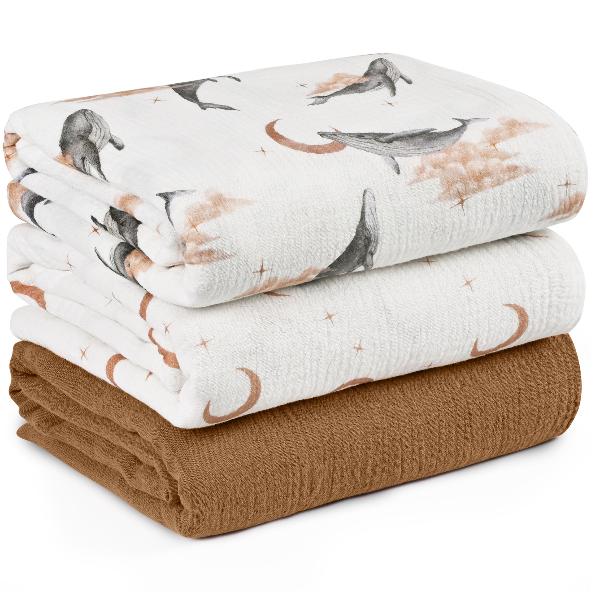 Muslin Swaddle Blankets 3-Pack | 38"x40" | Nebula Drifter