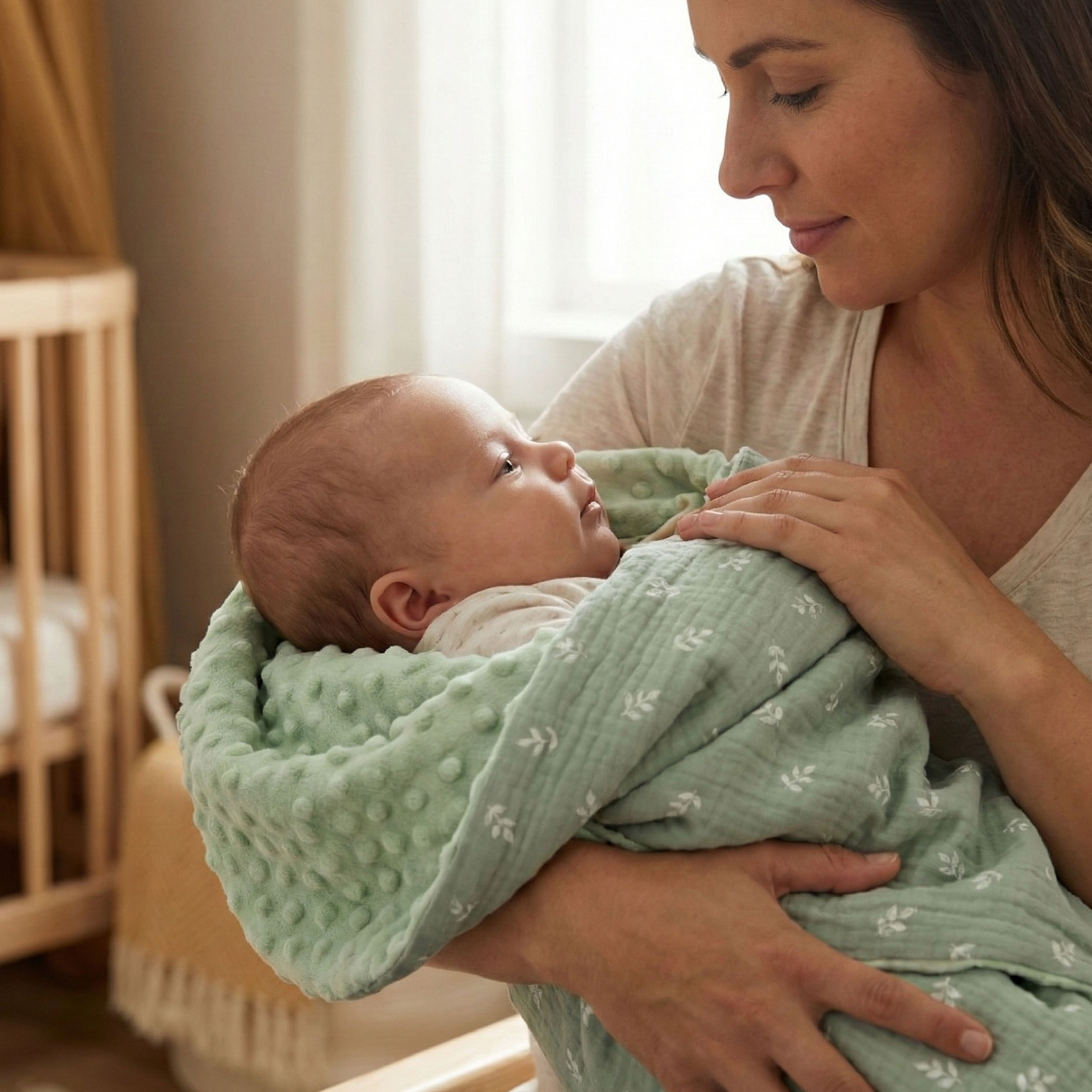 Forest Stories | Muslin and Fleece Plush Dot Blanket | 30''*40''