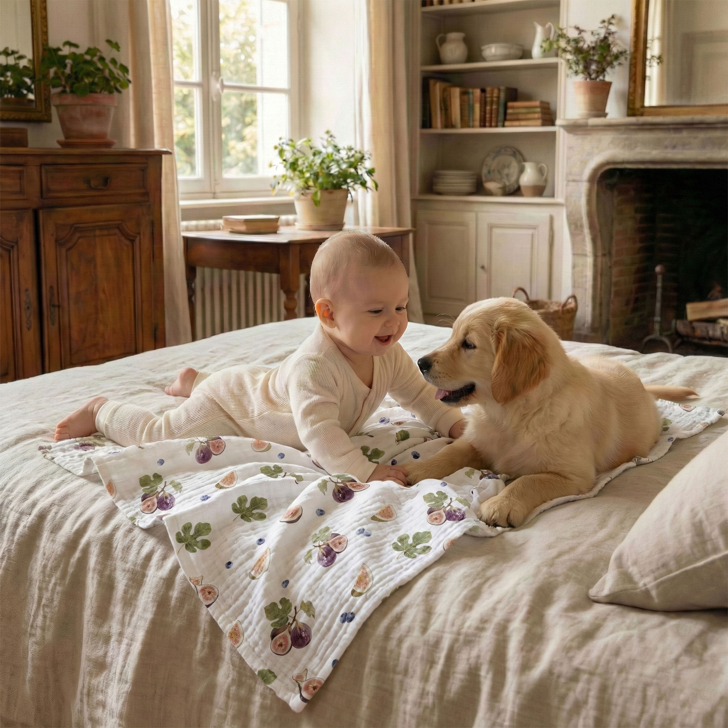 Muslin Swaddle Blankets 3-Pack | 38"x40" | Pick Fruits