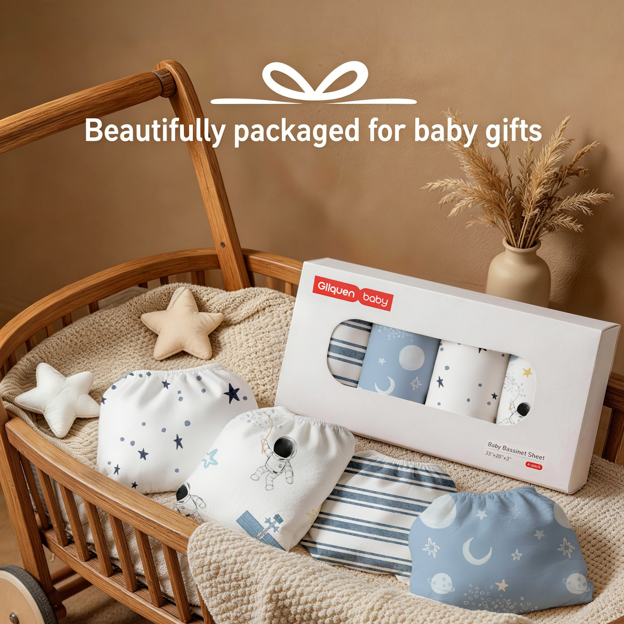 Starry Space Voyage | Bassinet Sheets 4-Pack | 20*33''