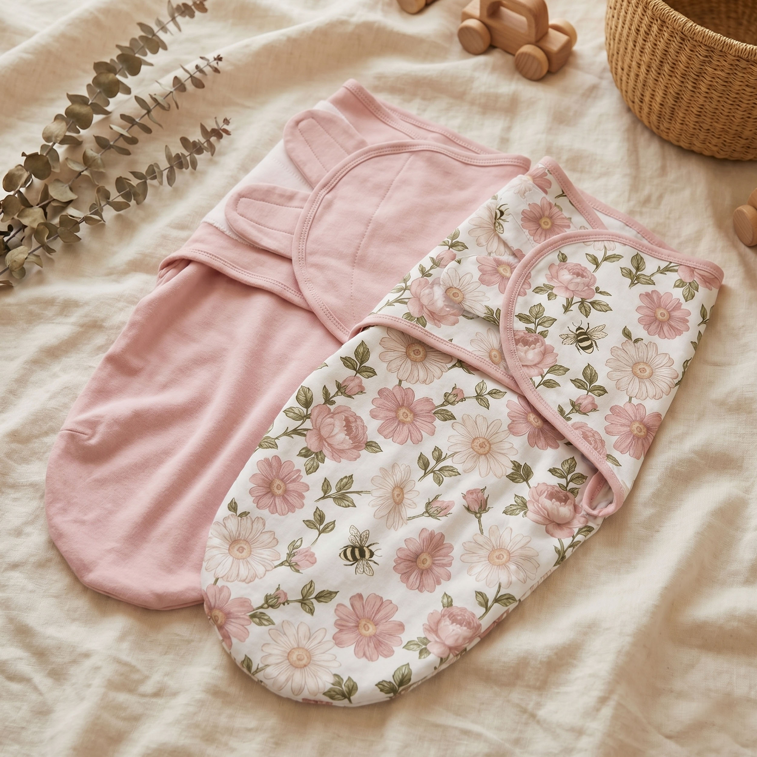 Pink Floral Bloom | Baby Swaddle 2-Pack | 0-3 Months