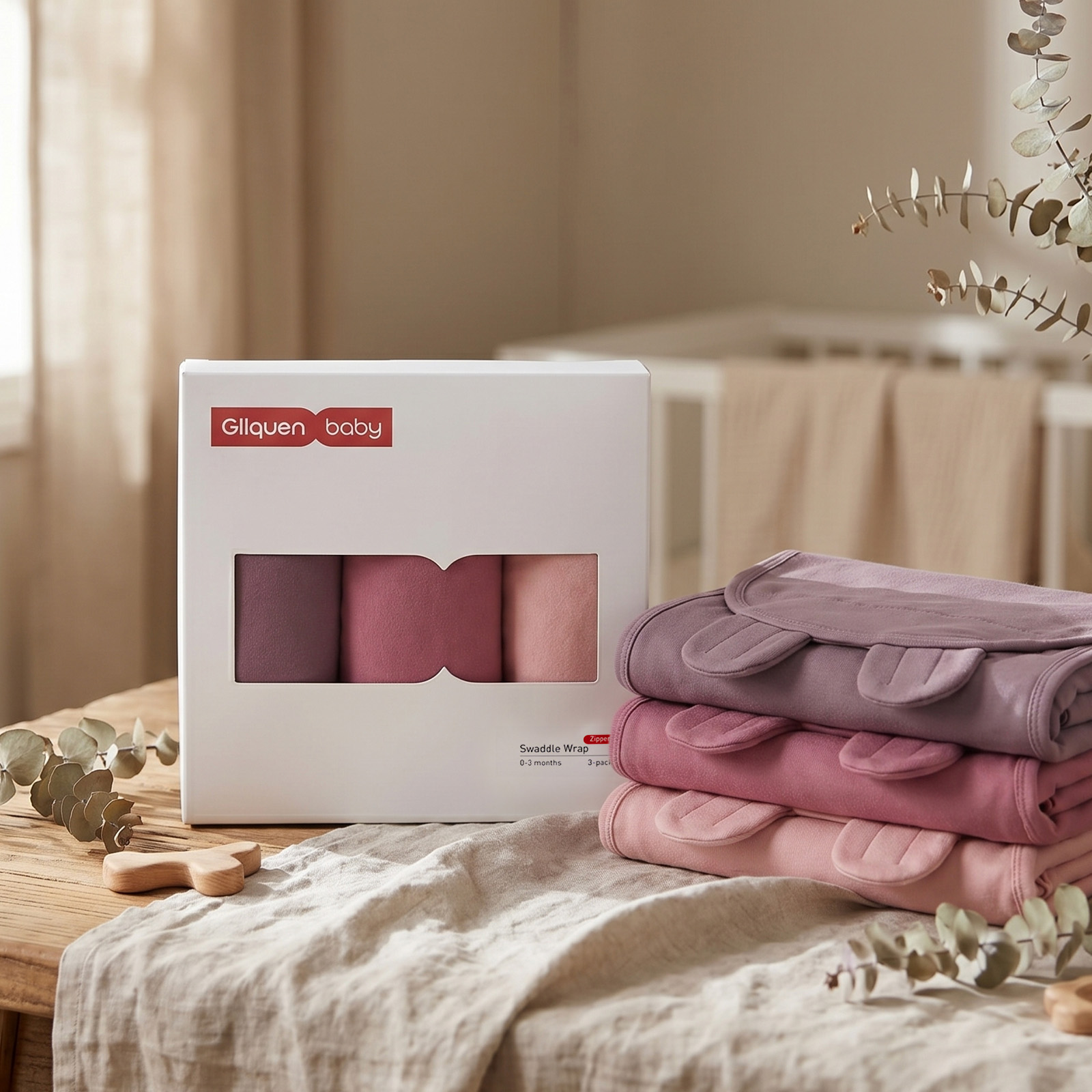 Rosy Dusk Radiance | Zipper Swaddle Wrap 3 Pack | 0-3 Months