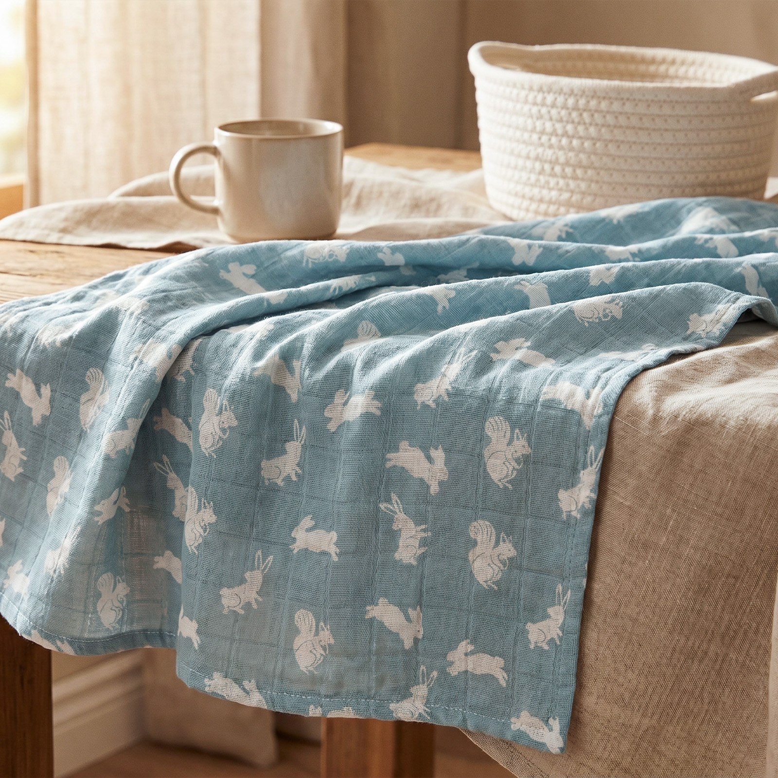 Muslin Swaddle Blankets 4-Pack | 31.5x43.3" | Vintage Bunny Botanicals