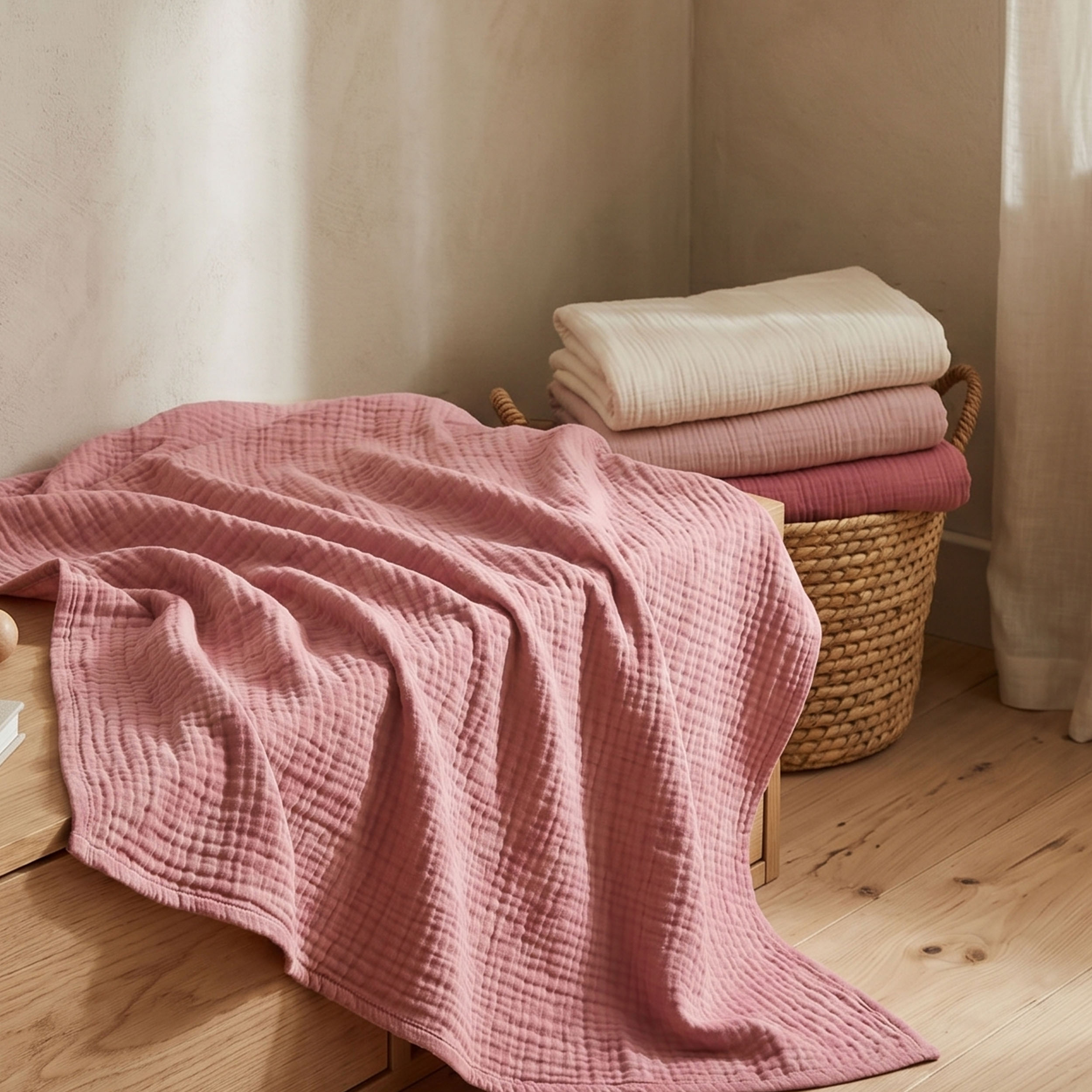 Muslin Swaddle Blankets 4-Pack | 38"x40" | Blush Sweet  Dream