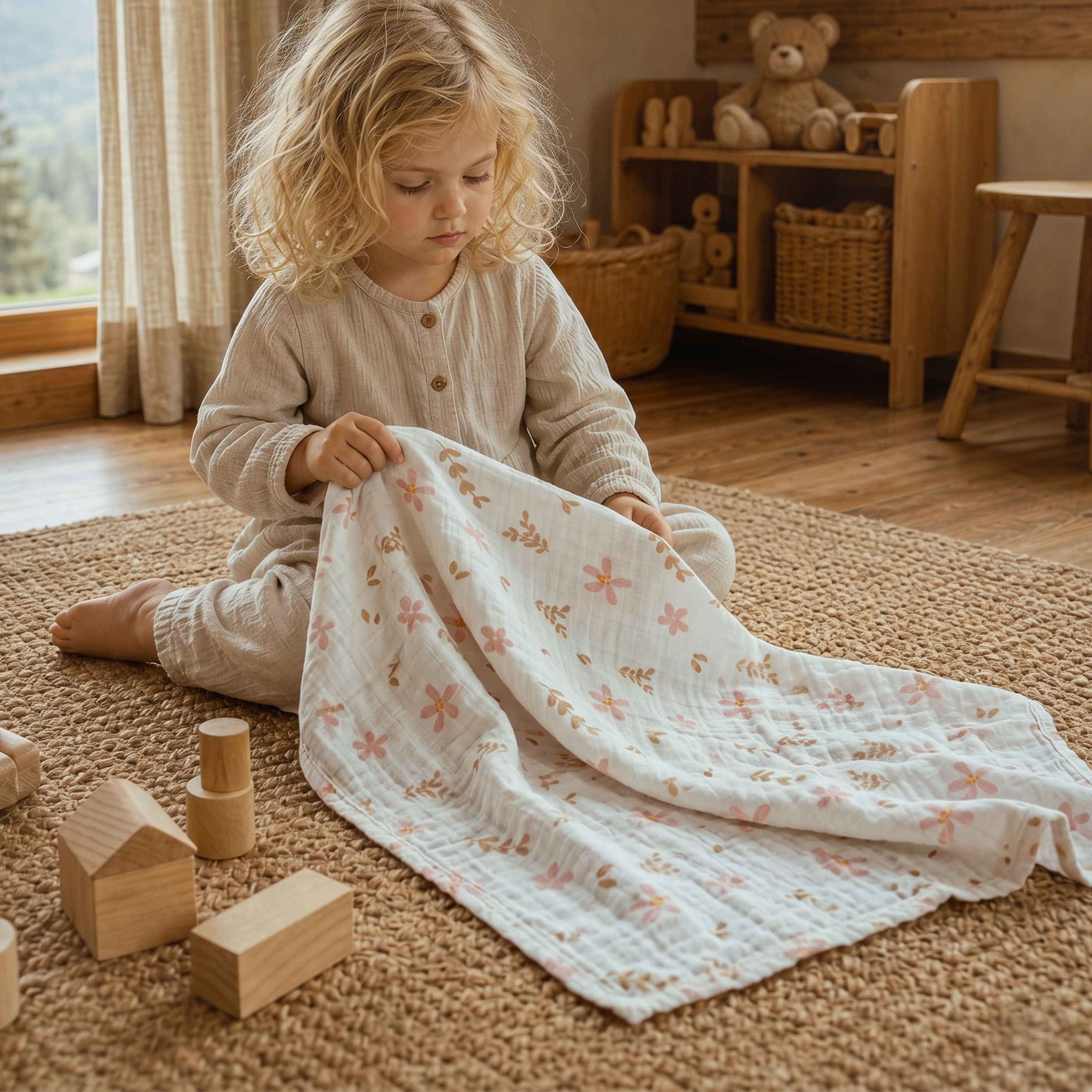 Muslin Swaddle Blankets 6-Pack | 27x27" | Fawn & Wildflowers