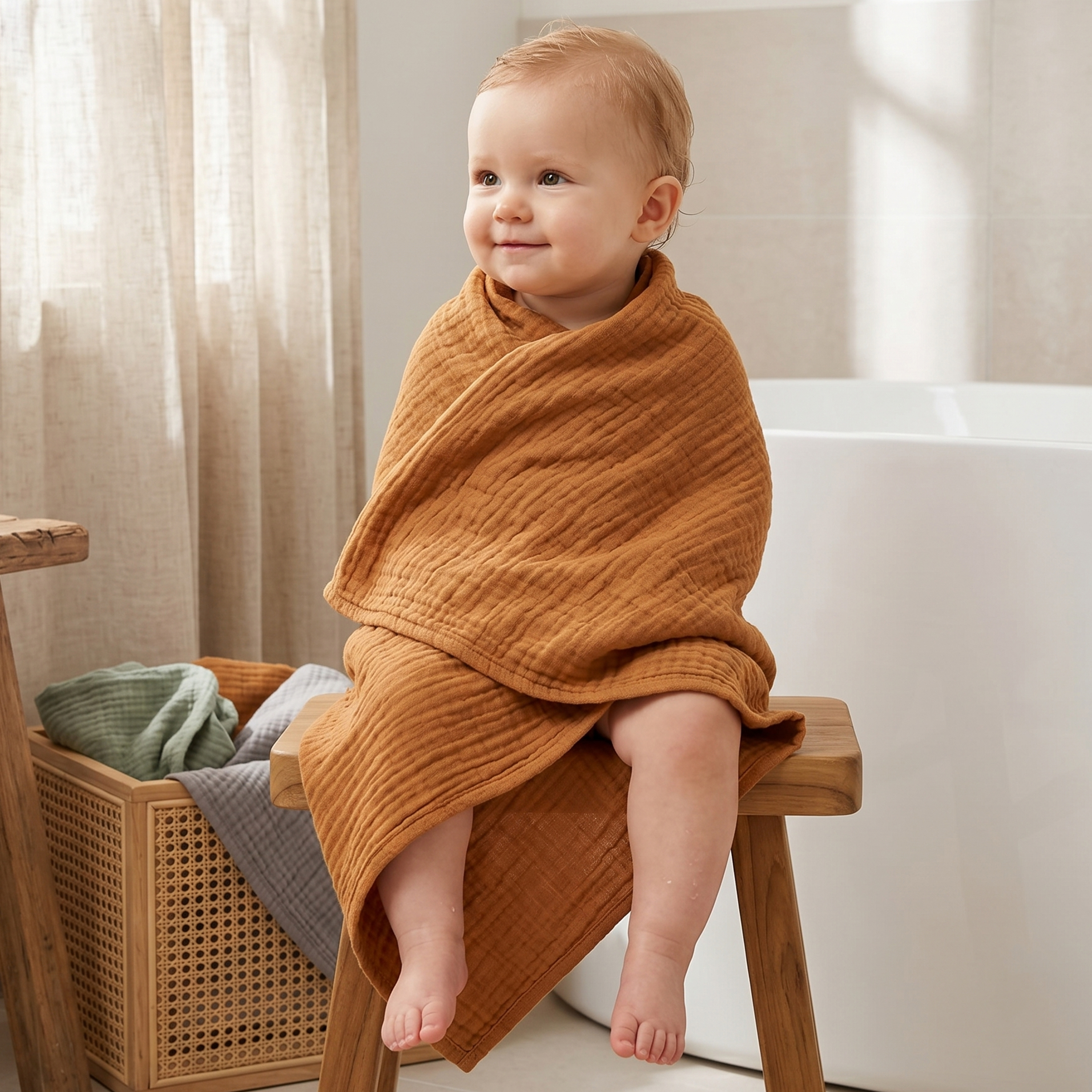 Muslin Swaddle Blankets 5-Pack, 23.5"x23.5" - Forest Fox Meadow