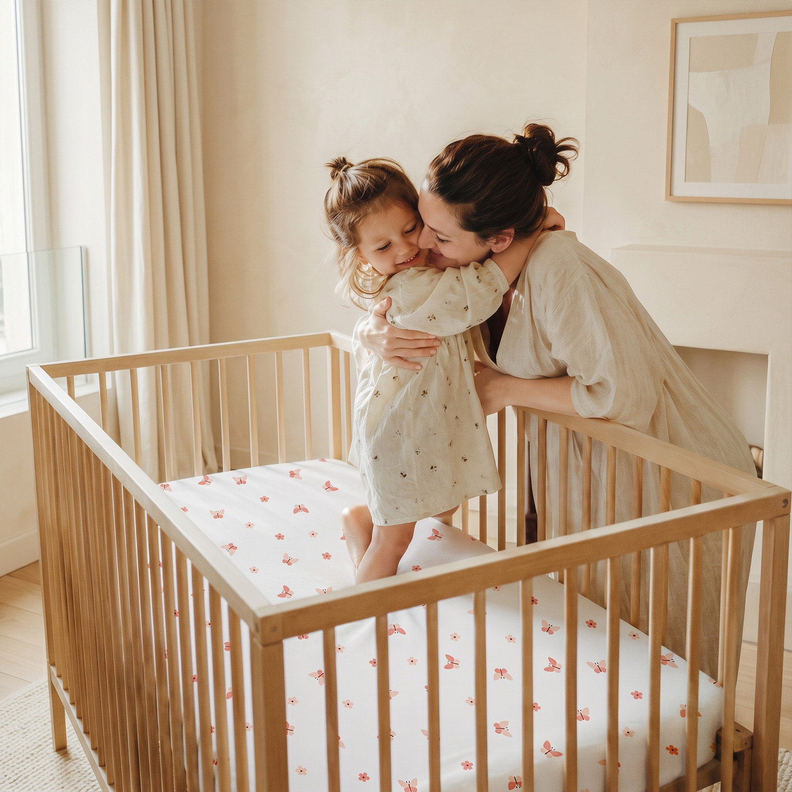 Sweet Blush Butterfly | Soft Microfiber Baby Crib Sheets 3 Pack