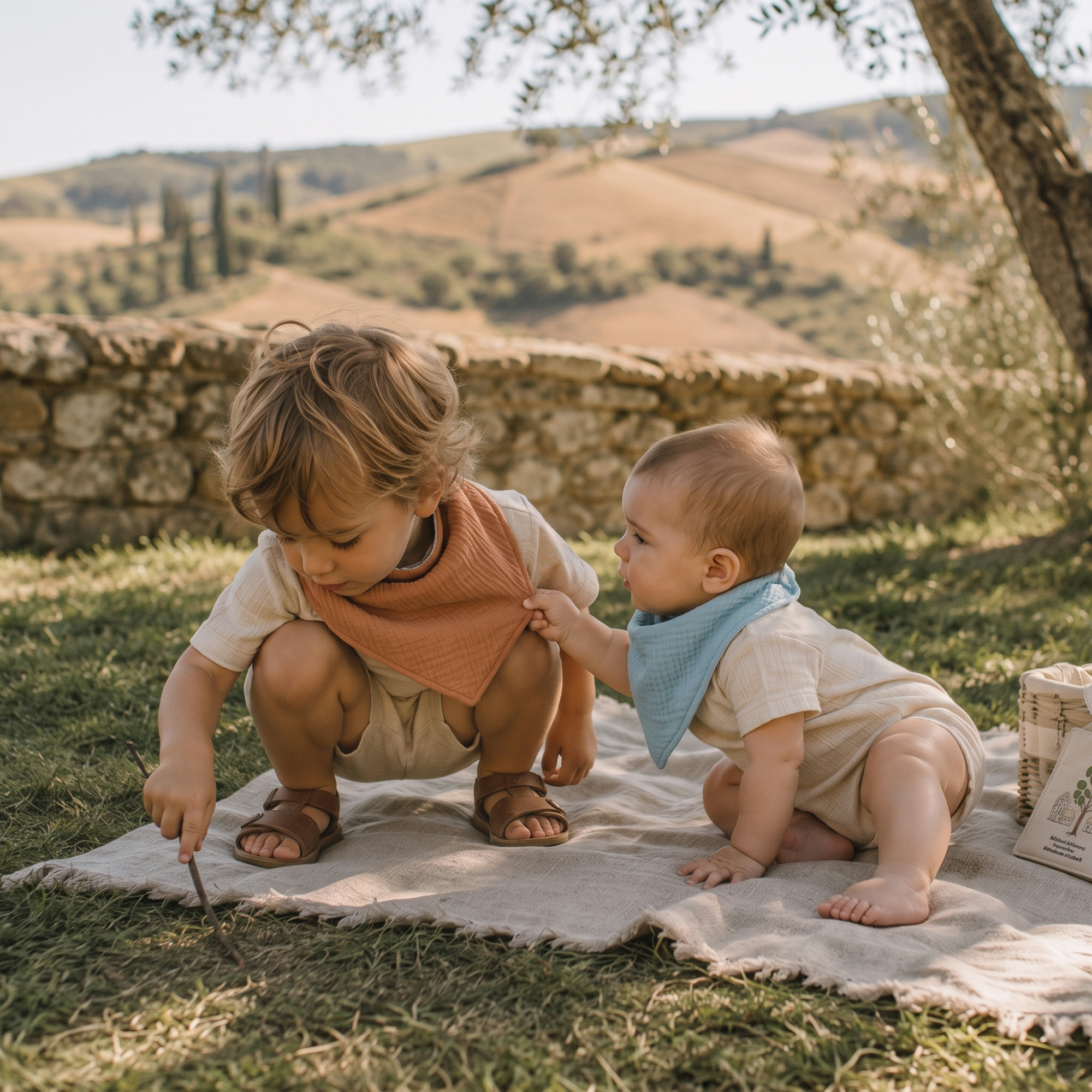 Neutral Earth Solid | Soft & Absorbent Muslin Bandana Bibs 8 Pack