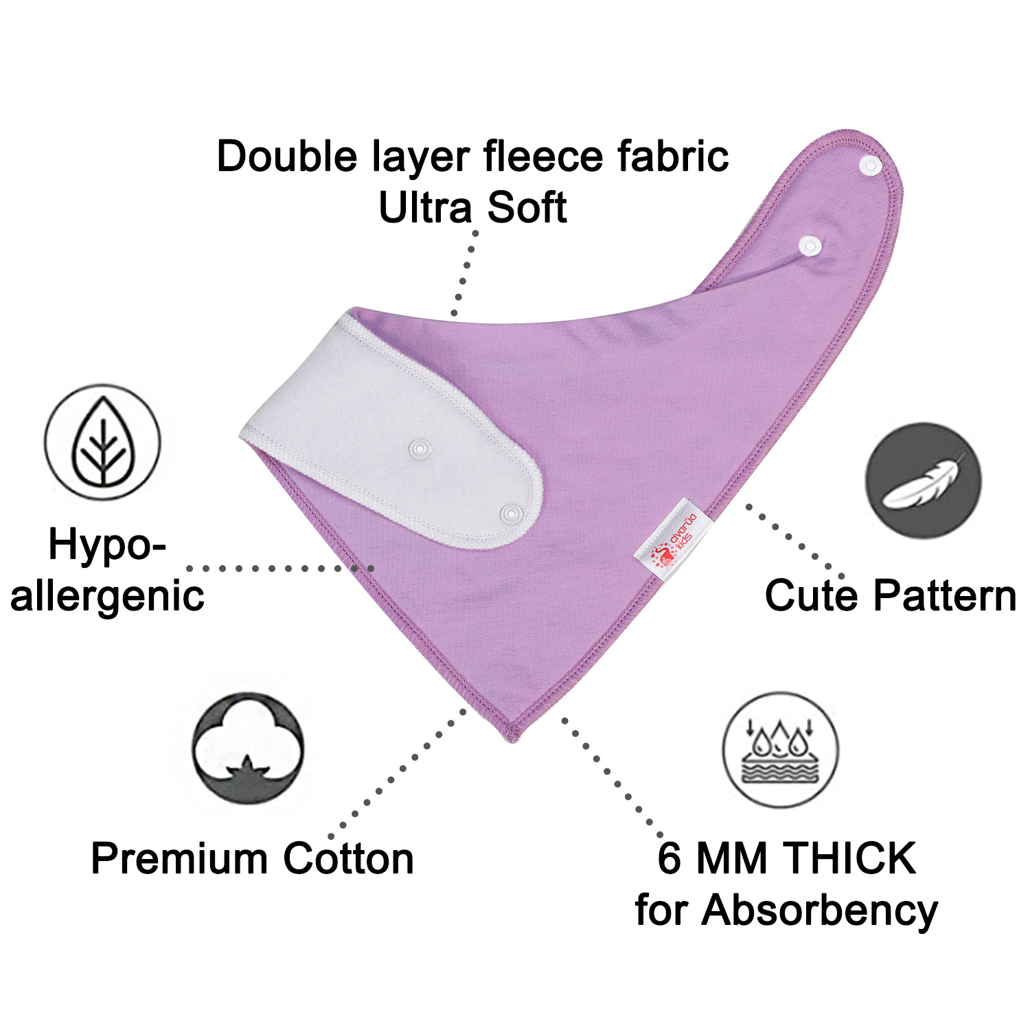 Super Absorbent Bandana Bibs 8 Pack - Printing