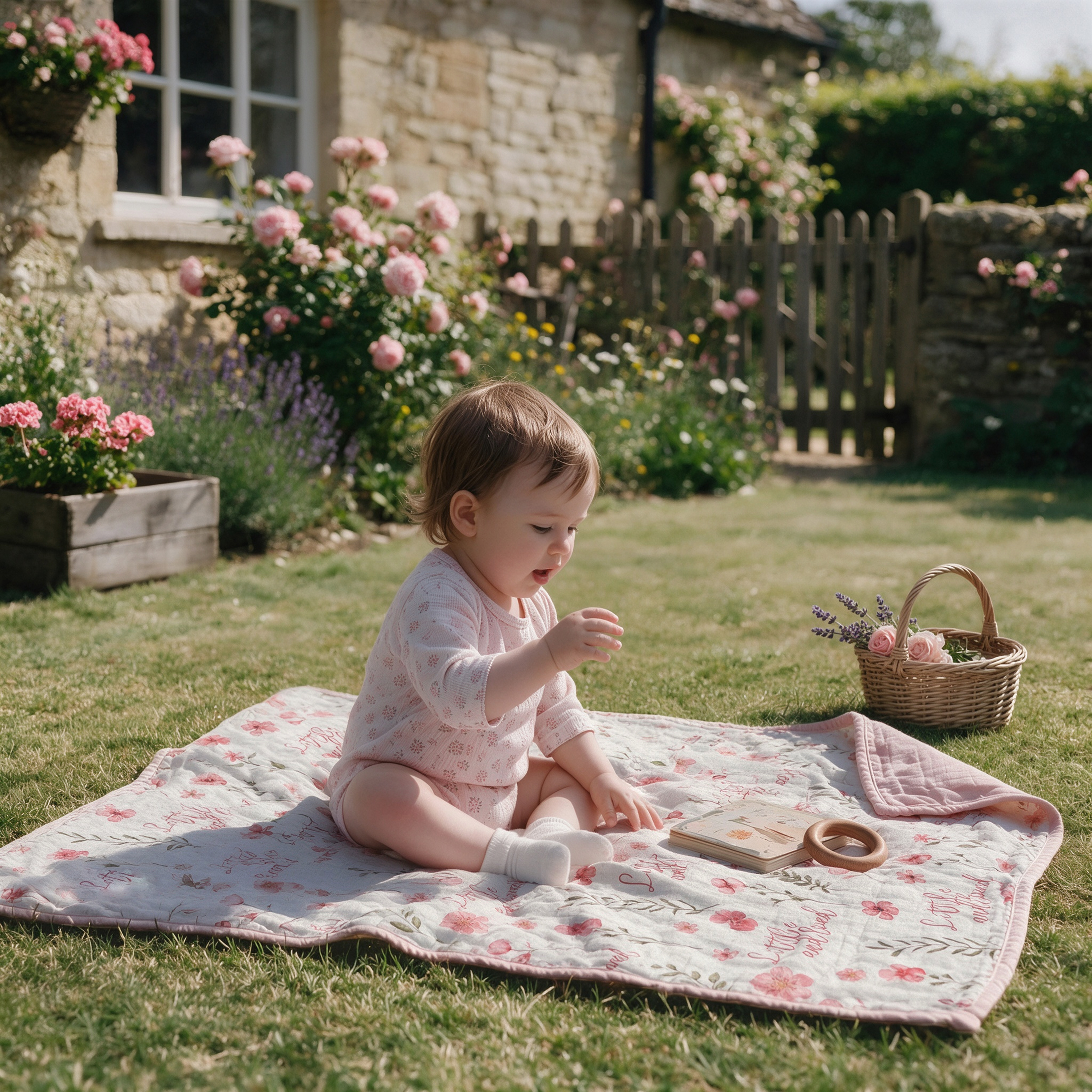 Muslin Swaddle Blankets 1-Pack | 31.5x43.3" | Blush Floral Love