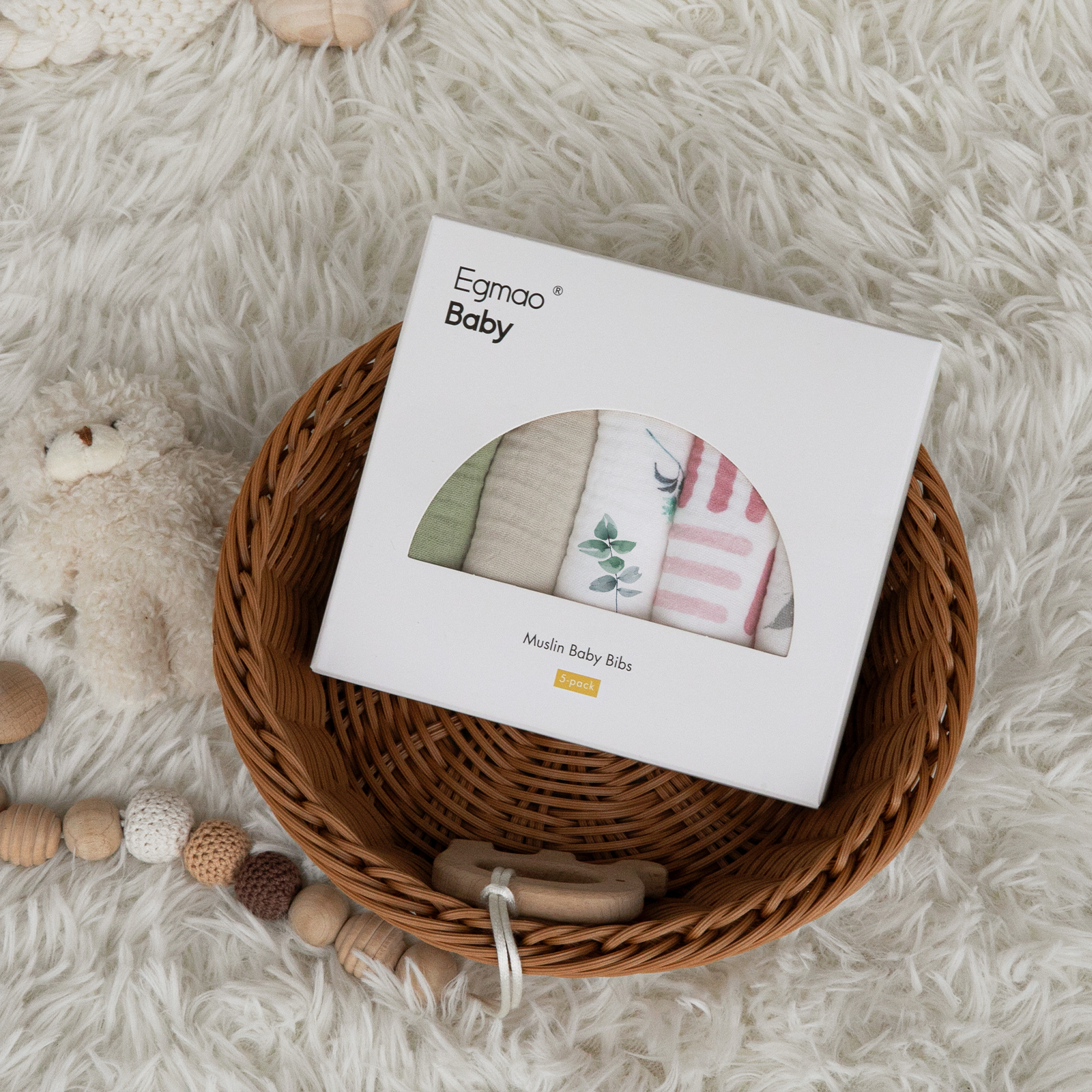 Love | baby muslin bibs 5 pack | 0-36 months