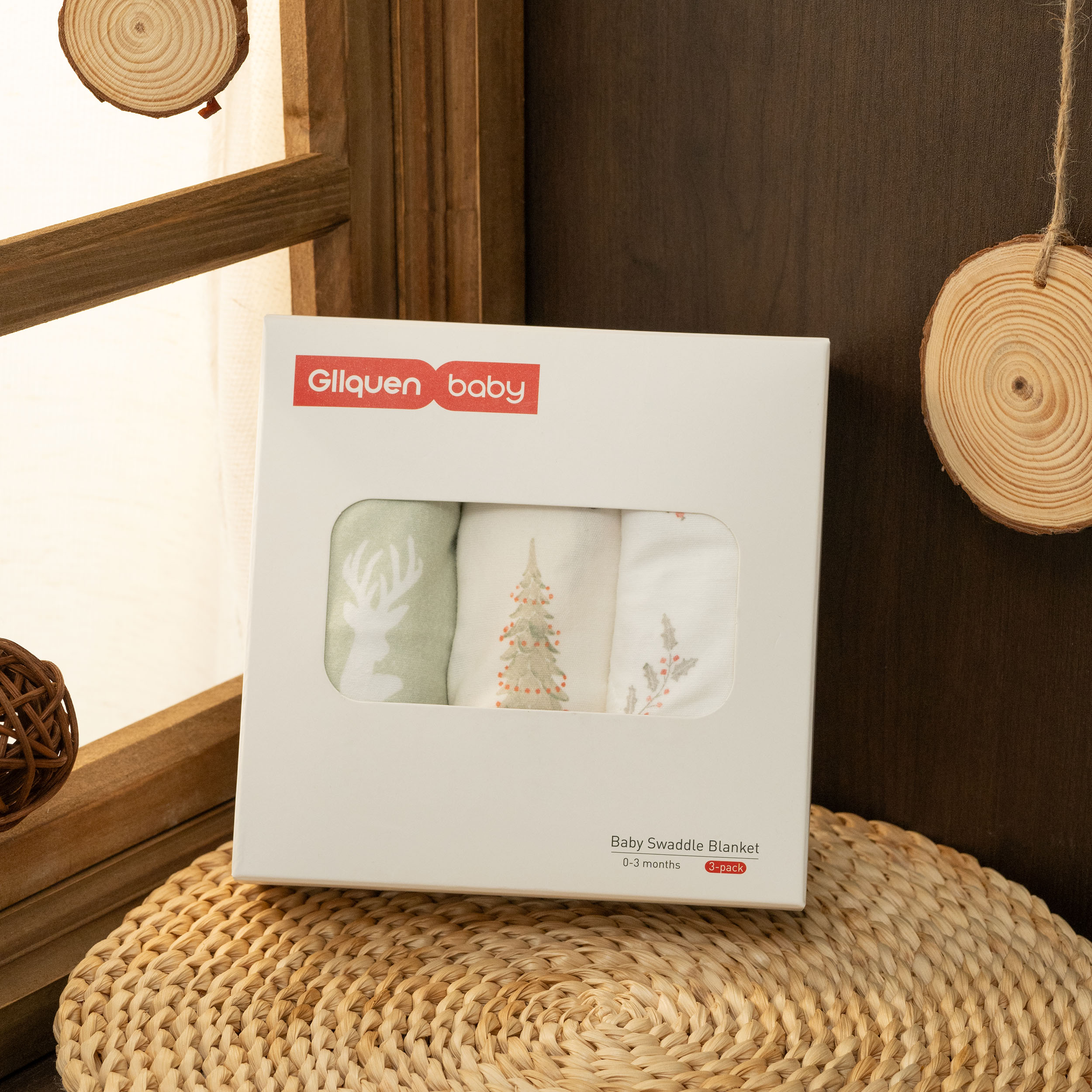 Christmas Forest Carol | Baby Swaddle 3 Pack | 0-3 Months