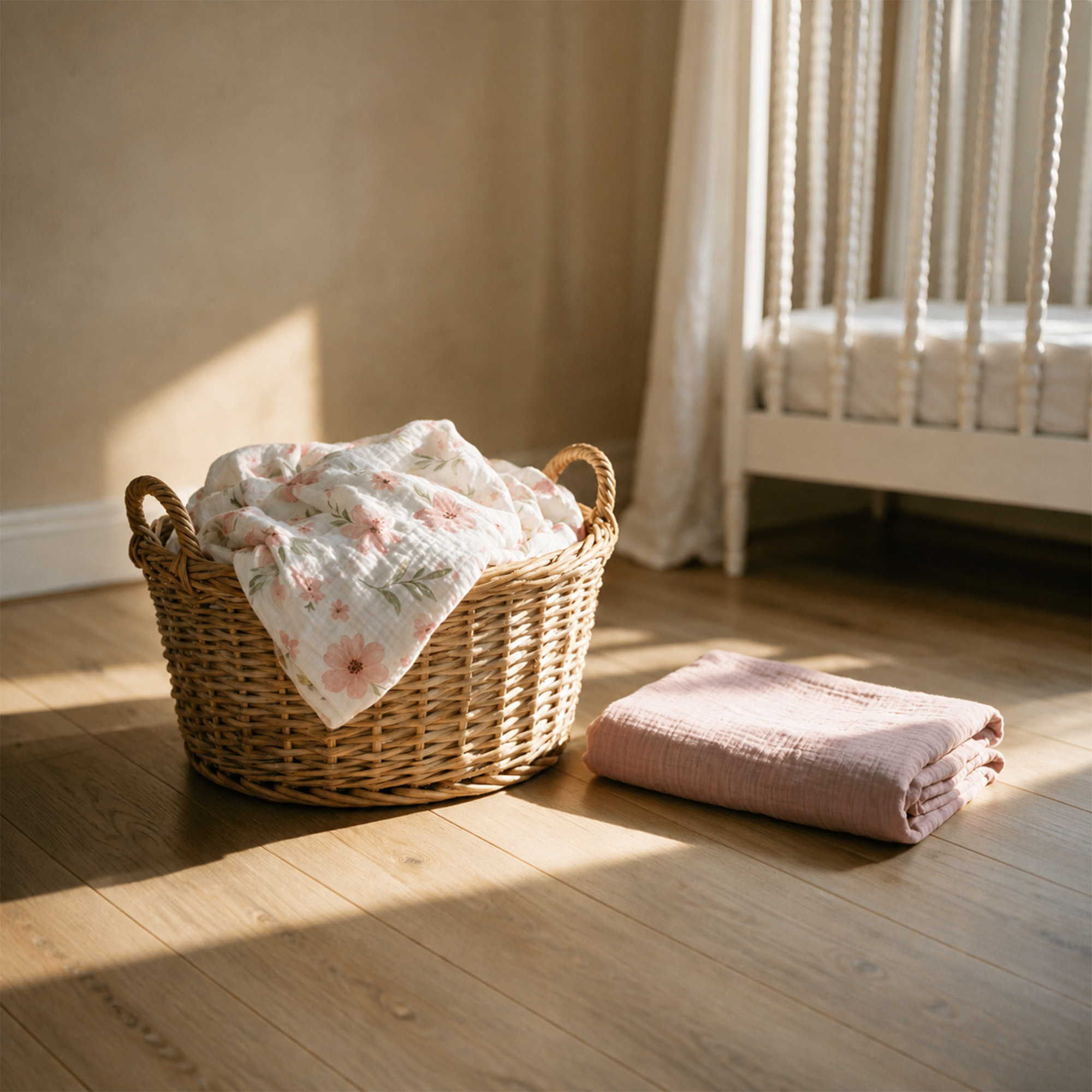 Pink Floral Bloom | Muslin Crib Sheets 2-Pack | 52''*28''