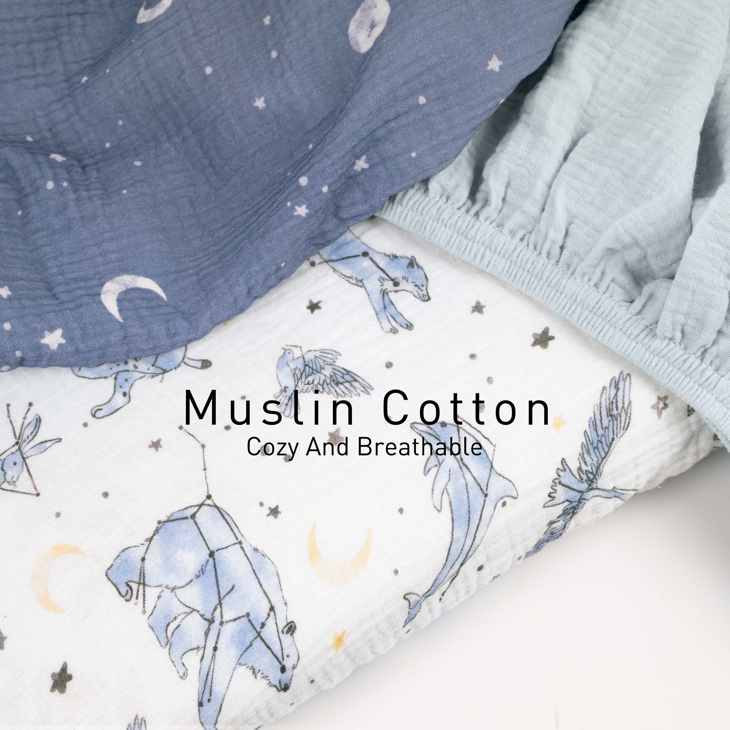 Star | Muslin Bassinet Sheets 3-Pack | 33''*17''