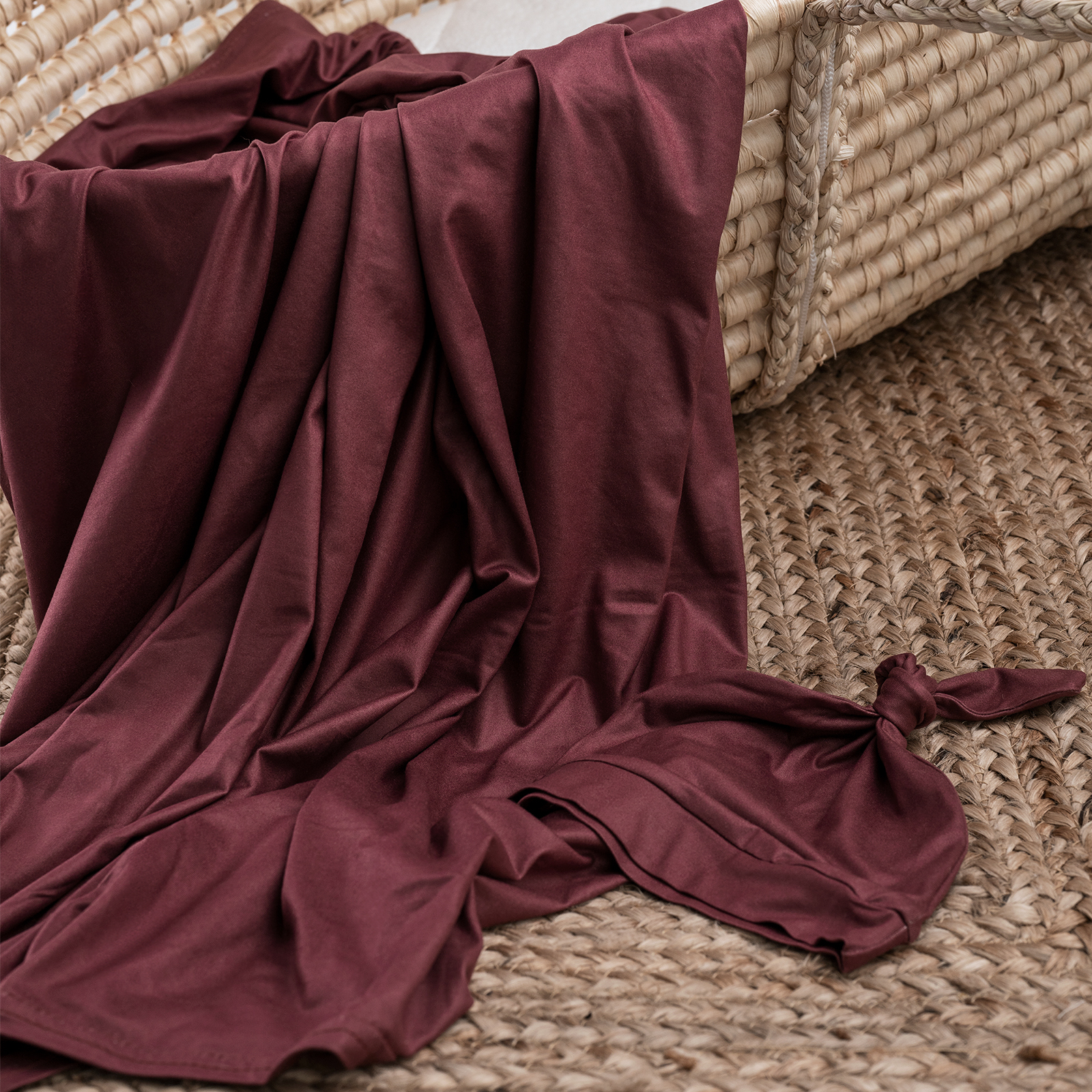 Merlot | Baby Swaddle and Hat Set | 33.5*43inch