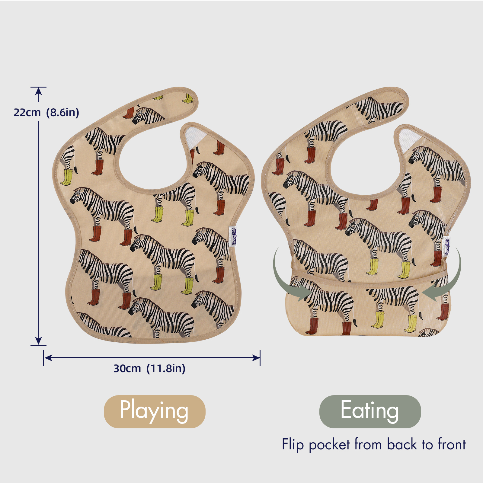 Animal World | Gllquen Baby Waterproof Bibs 5 Pack | 3-24 Months