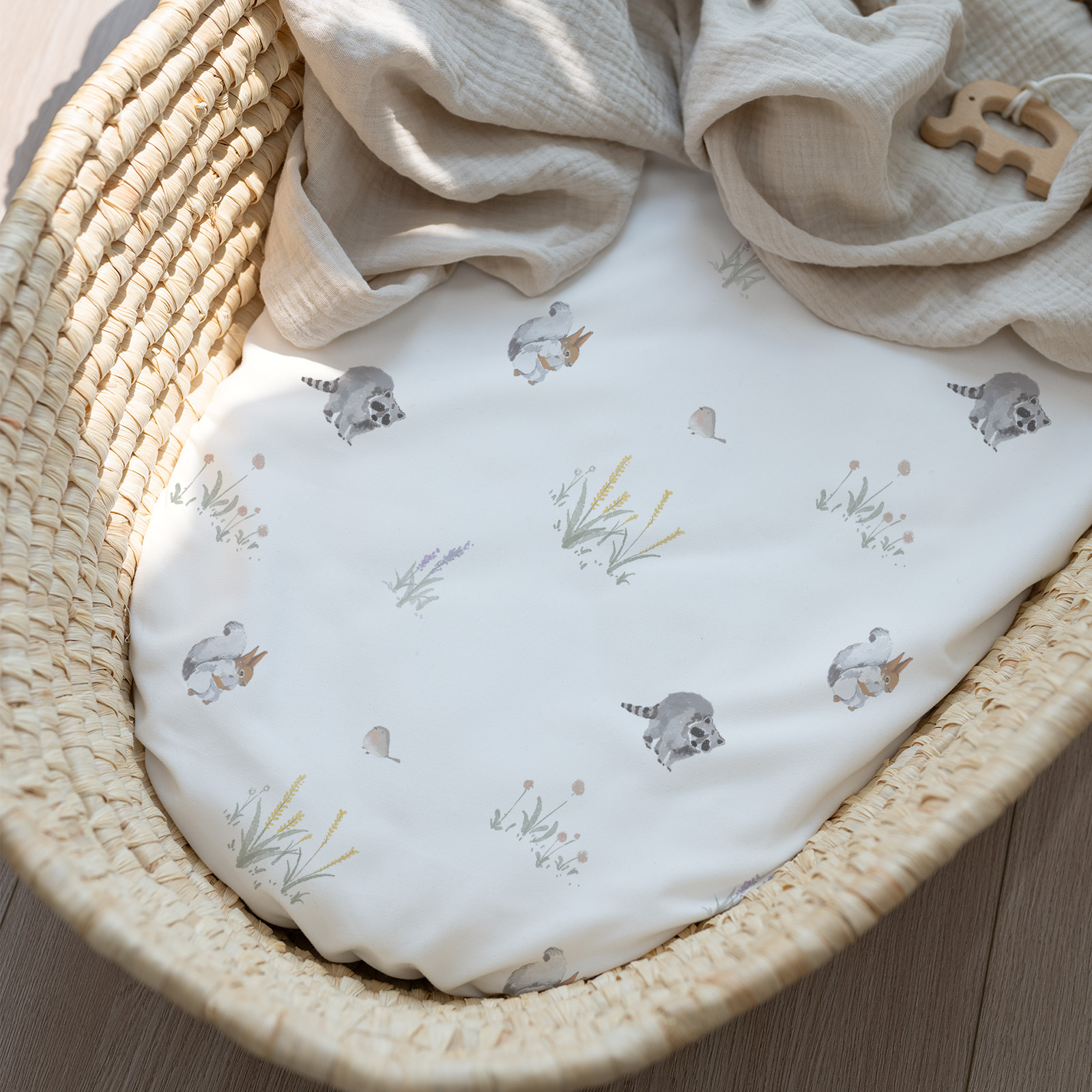 Raccoon | Bassinet Sheets 2-Pack | 16''*32''