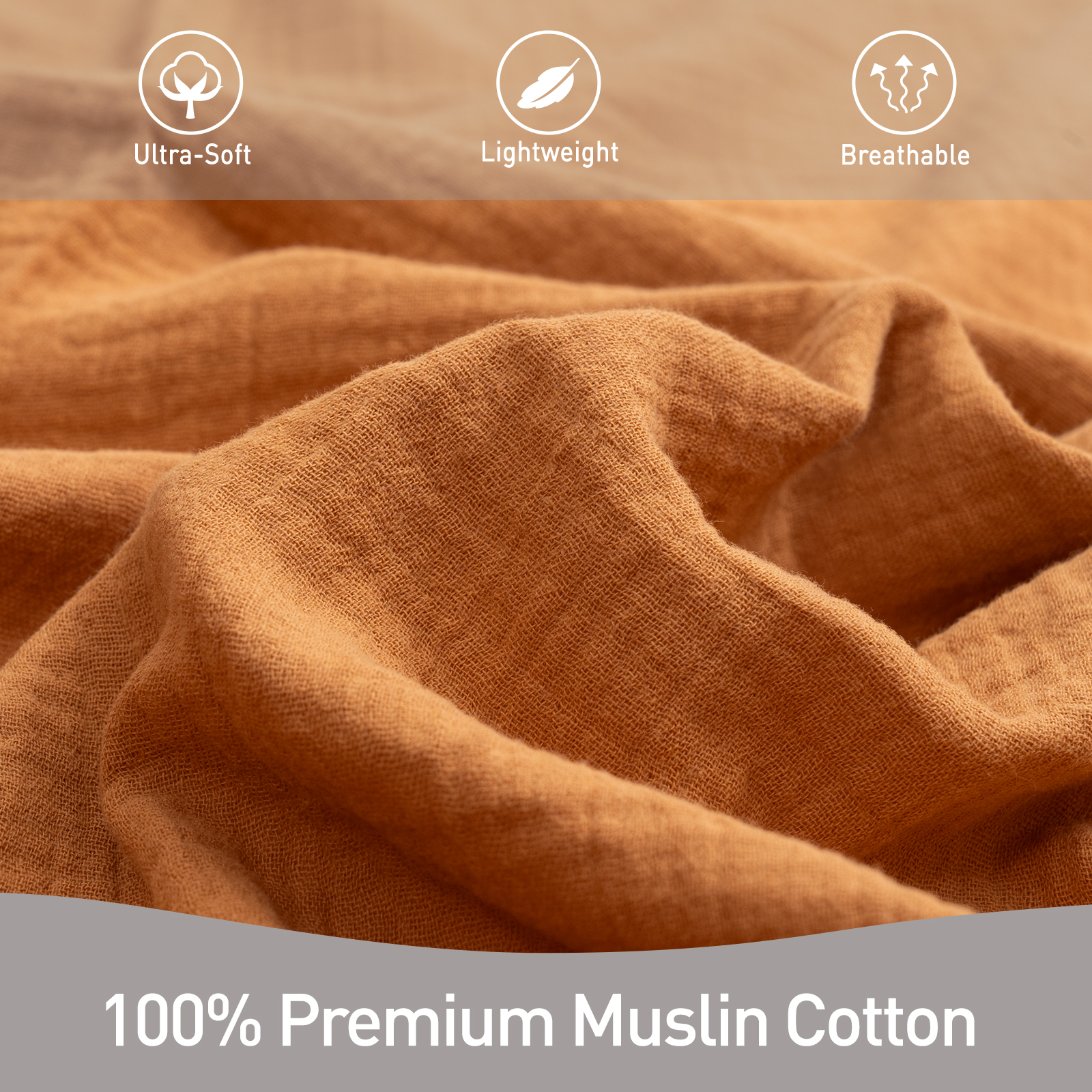 Muslin Swaddle Blankets 3-Pack, 38"x40" - Rising 