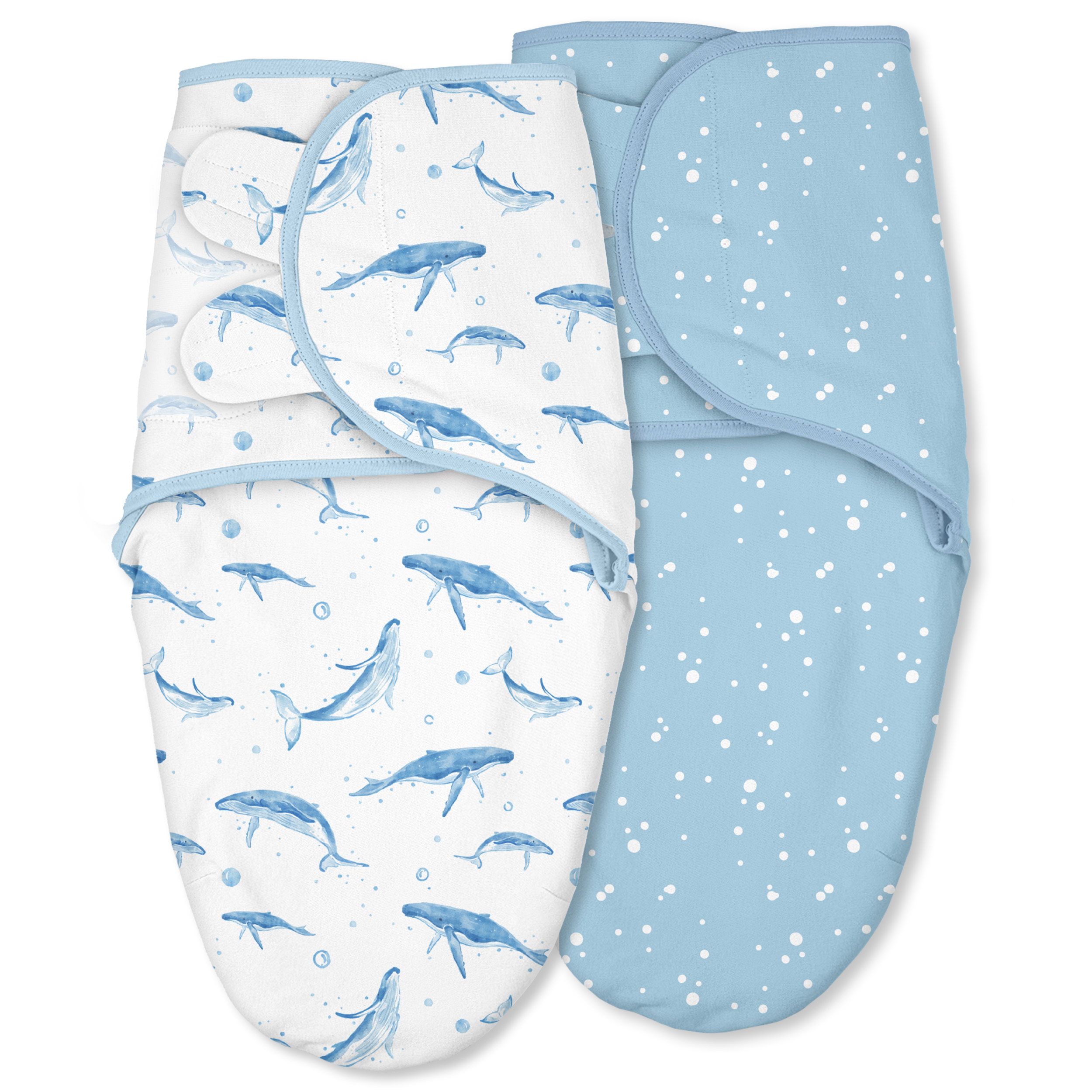 Blue Whale Whisper | Baby Swaddle 2-Pack | 0-3 Months