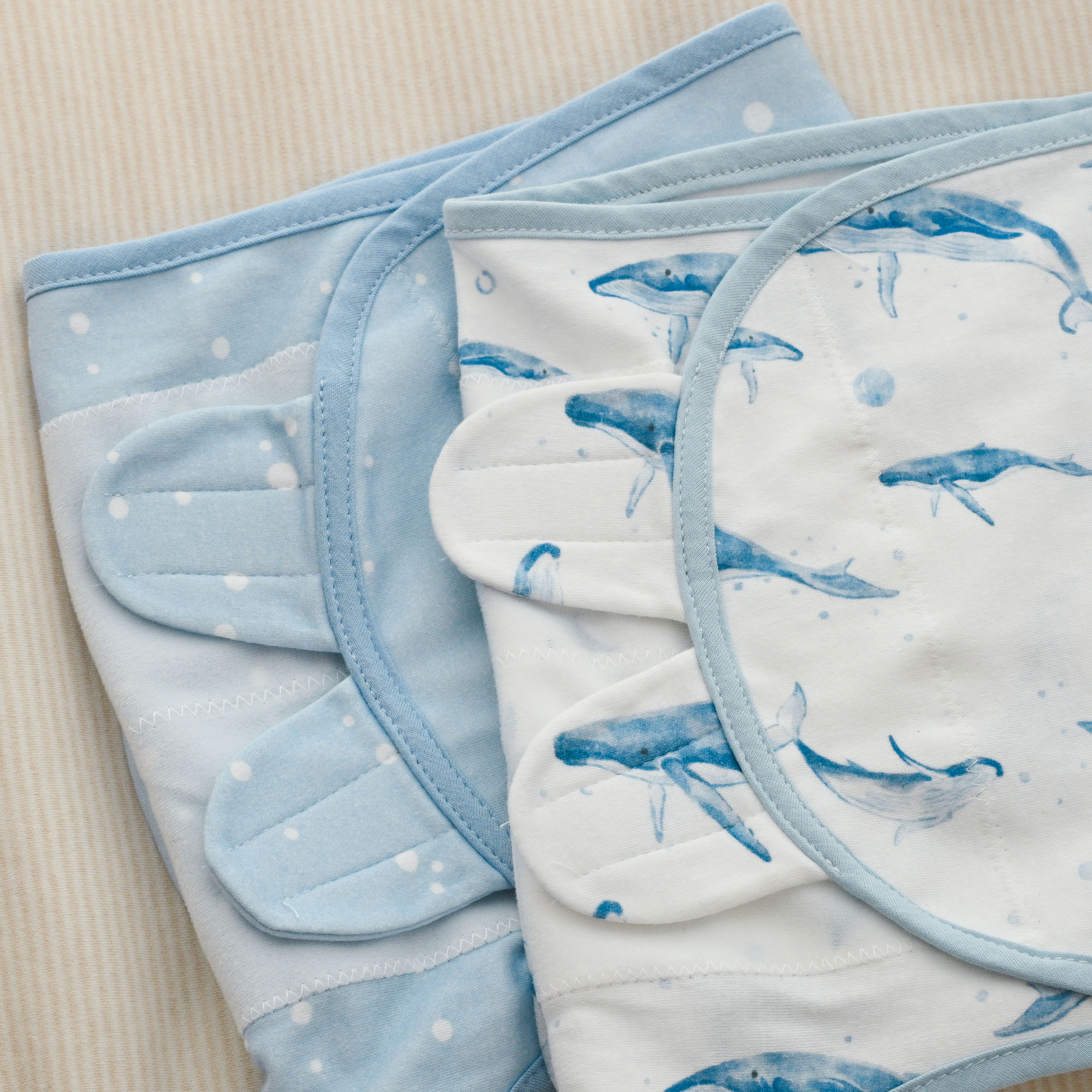 Blue Whale Whisper | Baby Swaddle 2-Pack | 0-3 Months