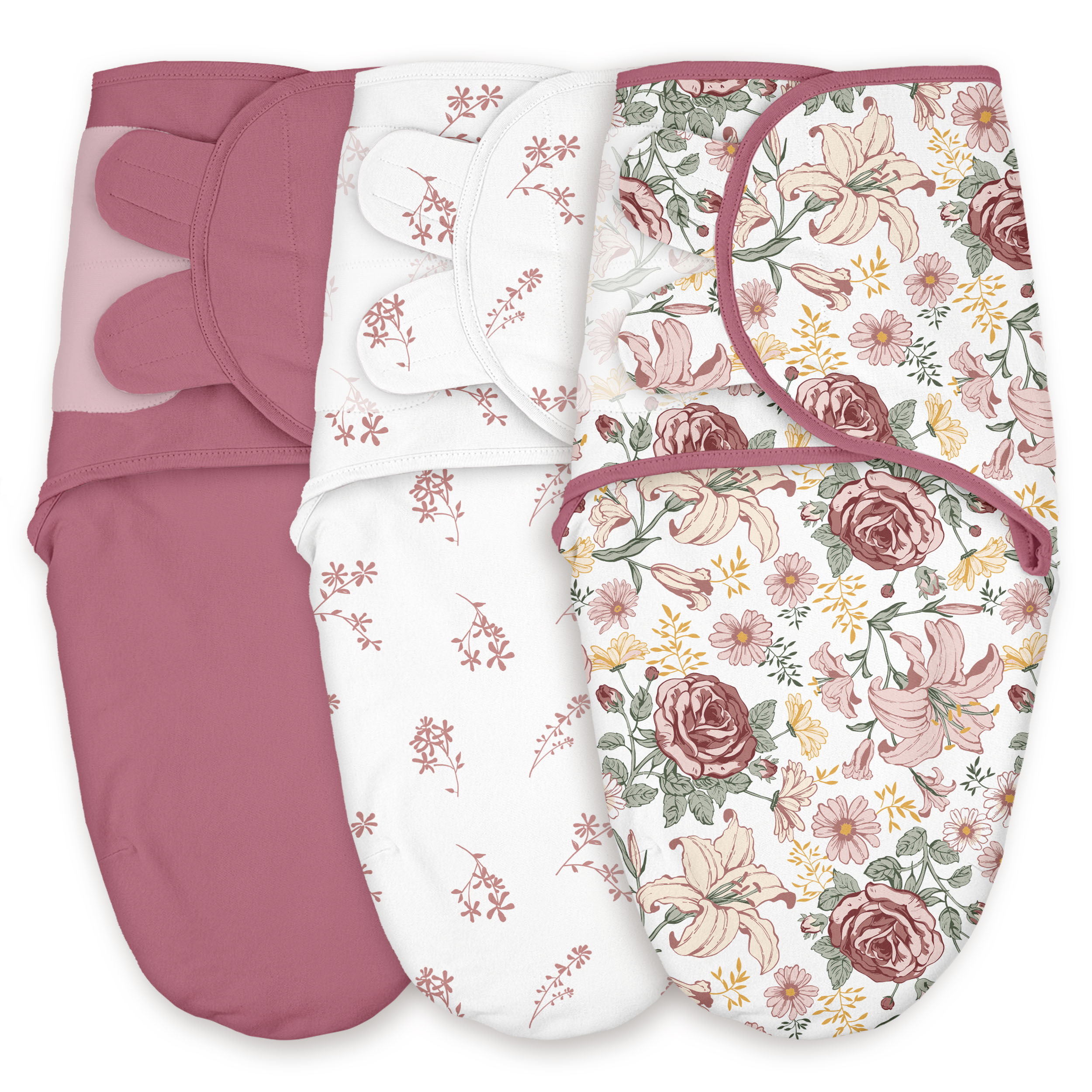 Vintage Rose Serenade | Baby Swaddle 3 Pack | 0-3 Months
