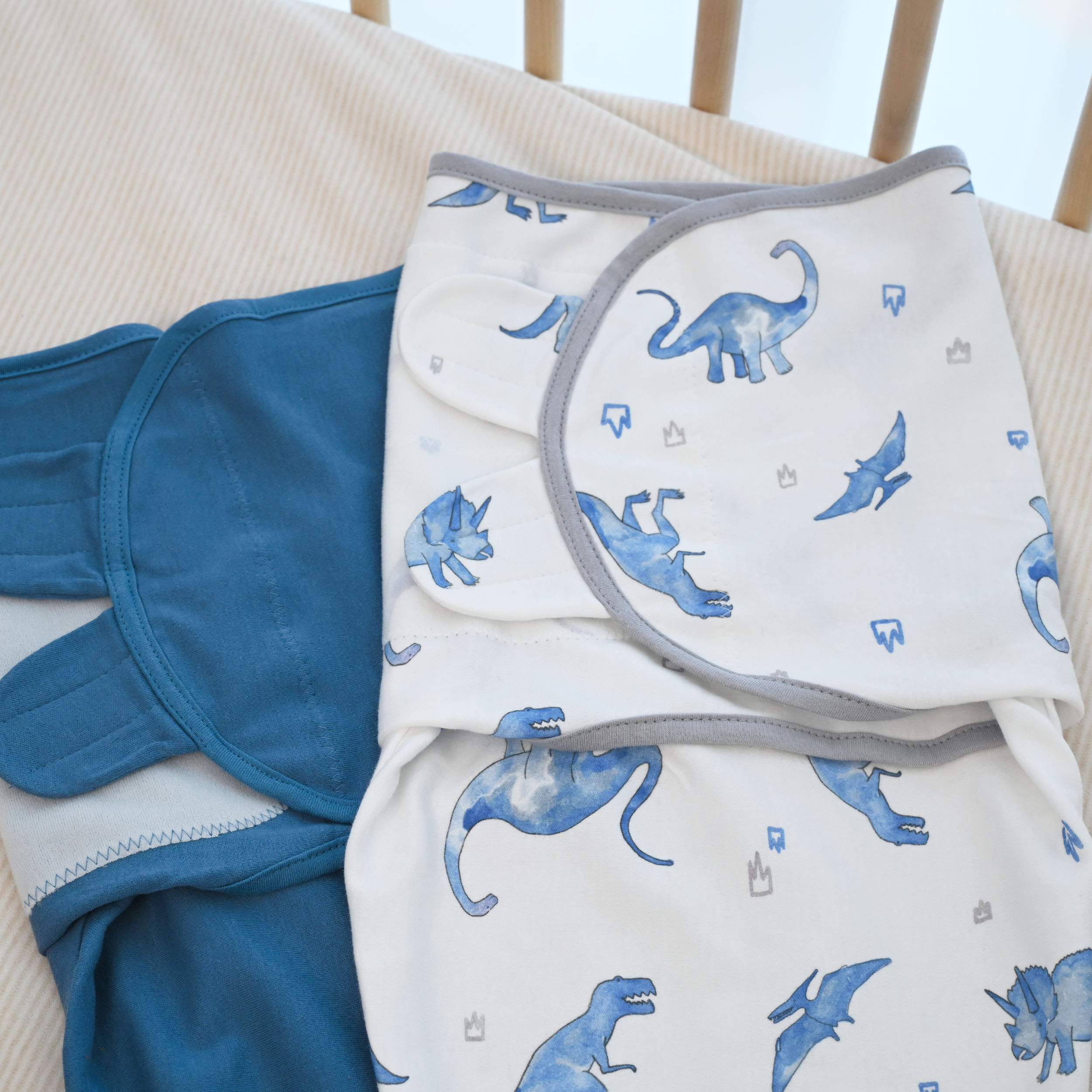 Dinosaur Blues Night | Baby Swaddle 2-Pack | 0-3 Months