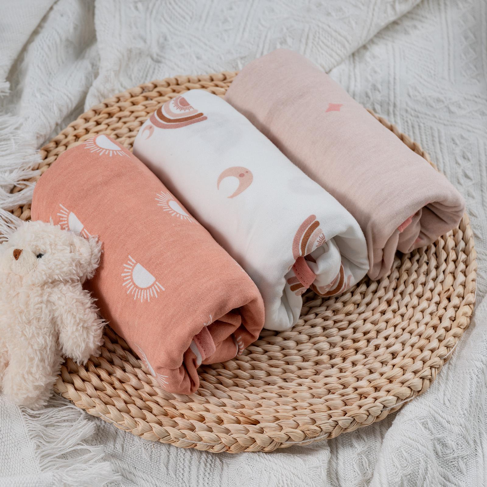 Rainbow & Sun  | Zipper Swaddle Wrap 0-3 Months 3 Pack