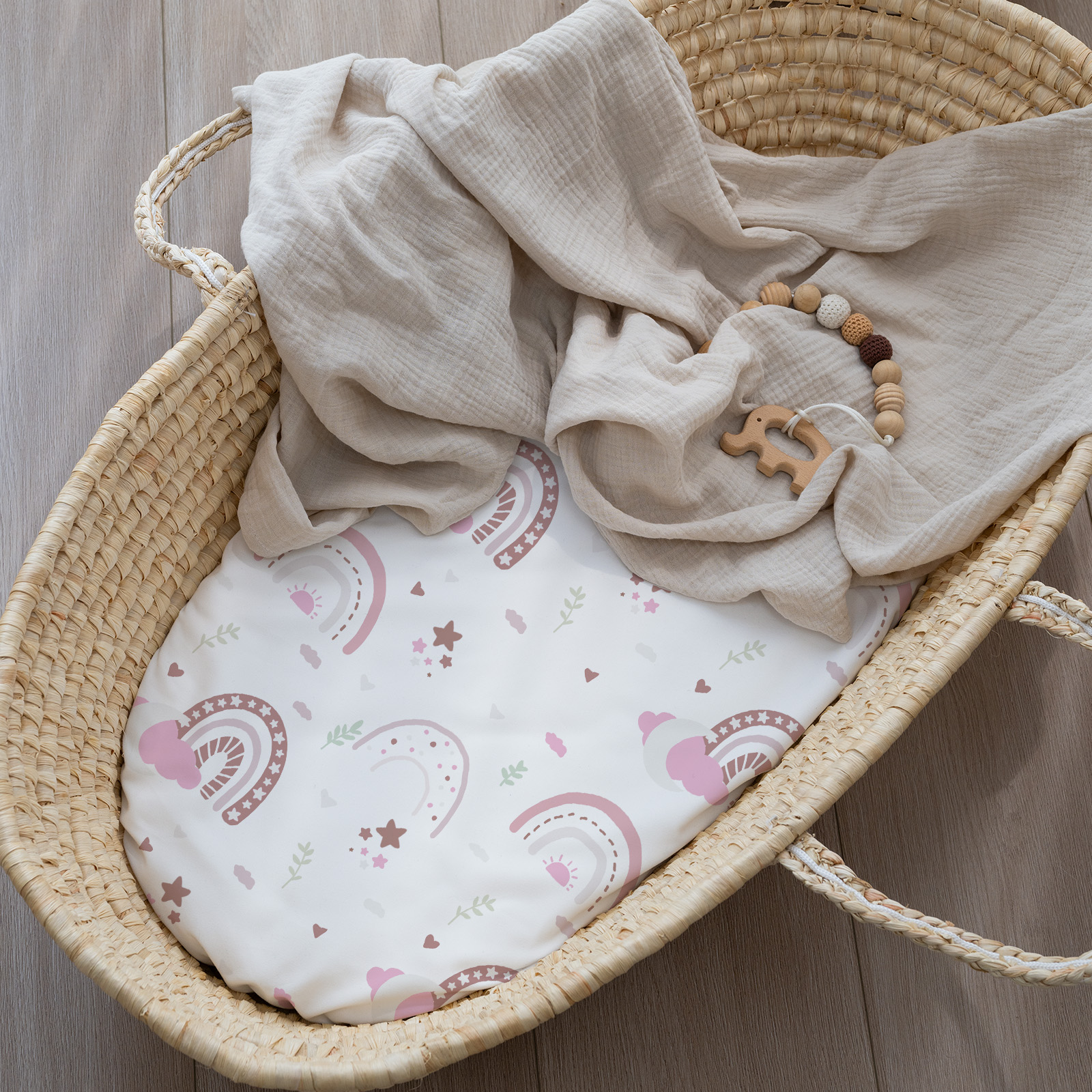 Rainbow | Bassinet Sheets 2-Pack | 16''*32''