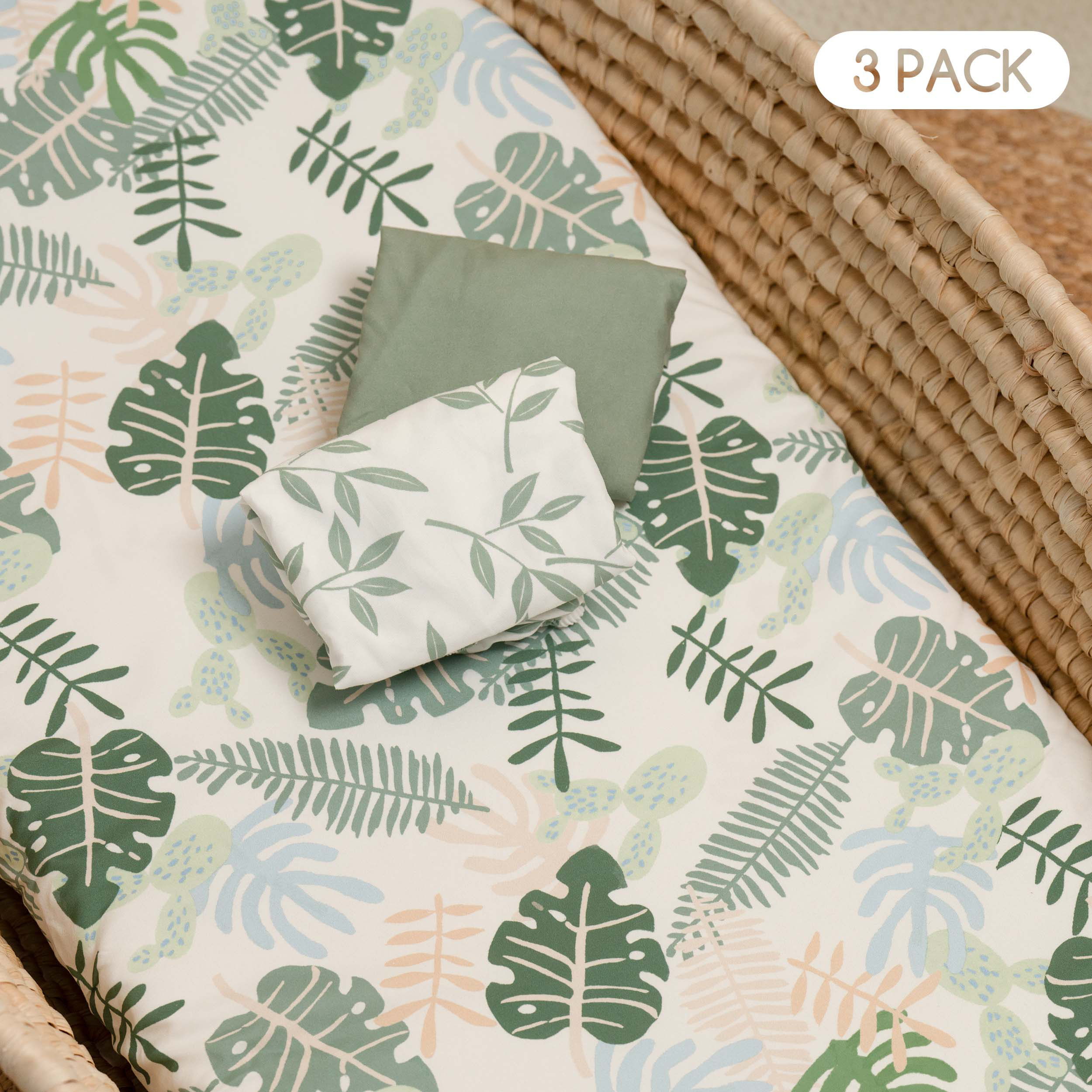 The Summer of Monstera | Bassinet Sheets 3-Pack | 17*33''