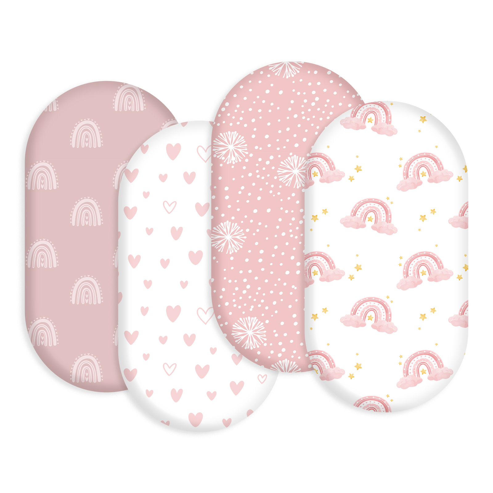 Rainbow | Bassinet Sheets 4-Pack | 16''*32''