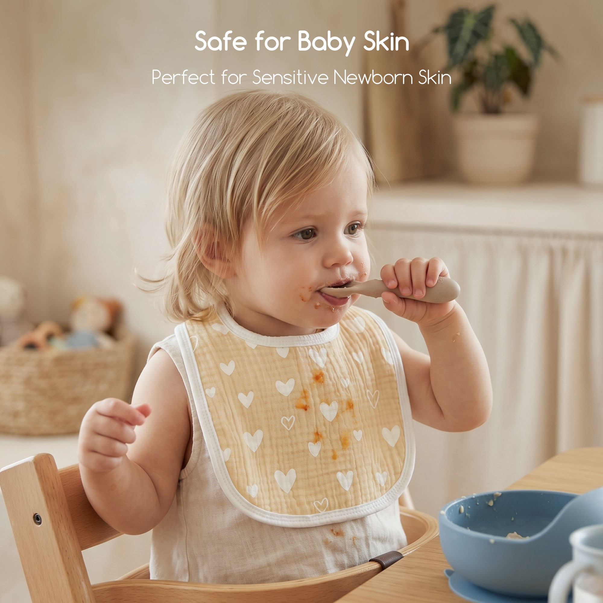 Sweet Blush Butterfly | Baby Muslin Bibs 6 Pack | 0-36 Months