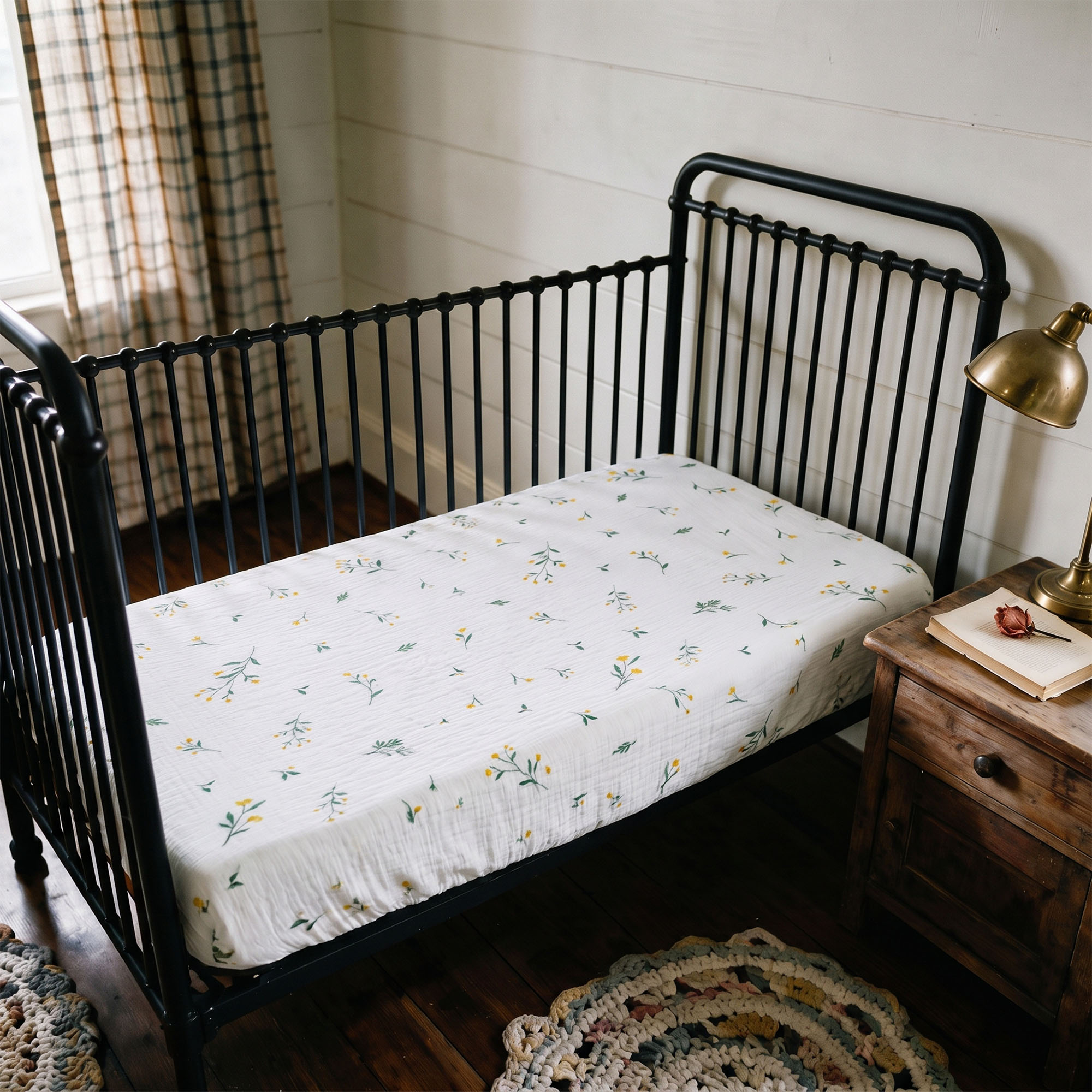 Sage Dainty Sprout | Muslin Crib Sheets 2-Pack | 52''*28''