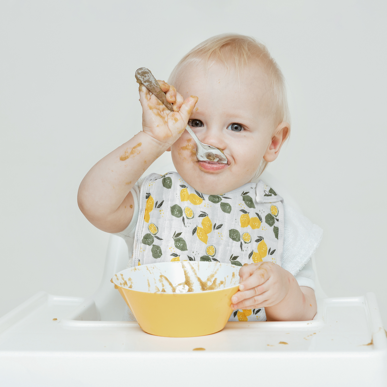 Lemon | Organic Cotton Muslin Bandana Bibs 3 Pack