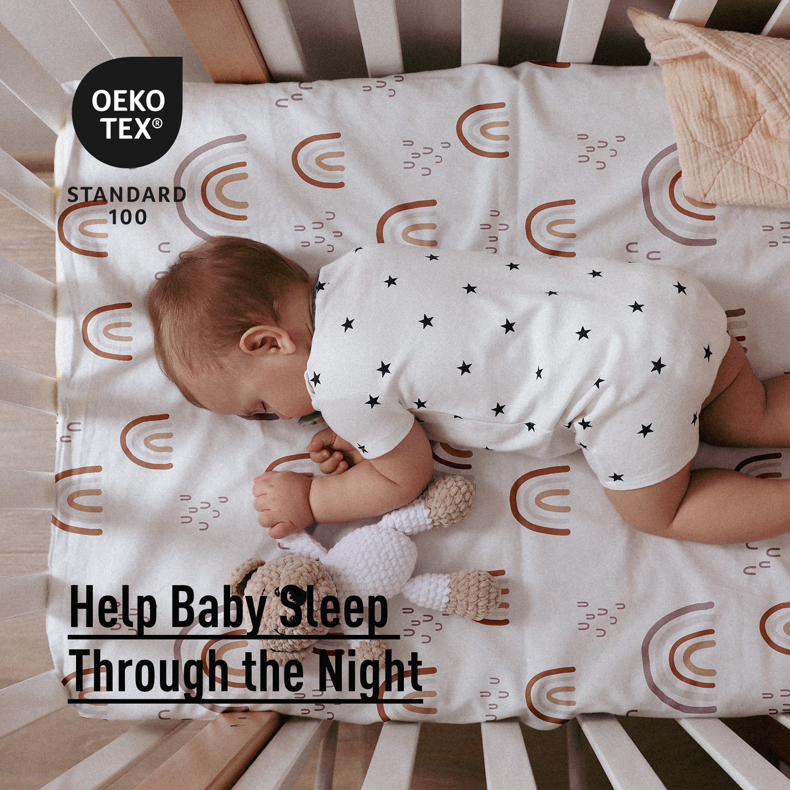 Rainbows | Pack N Play Sheets 2-Pack | 38''*26''