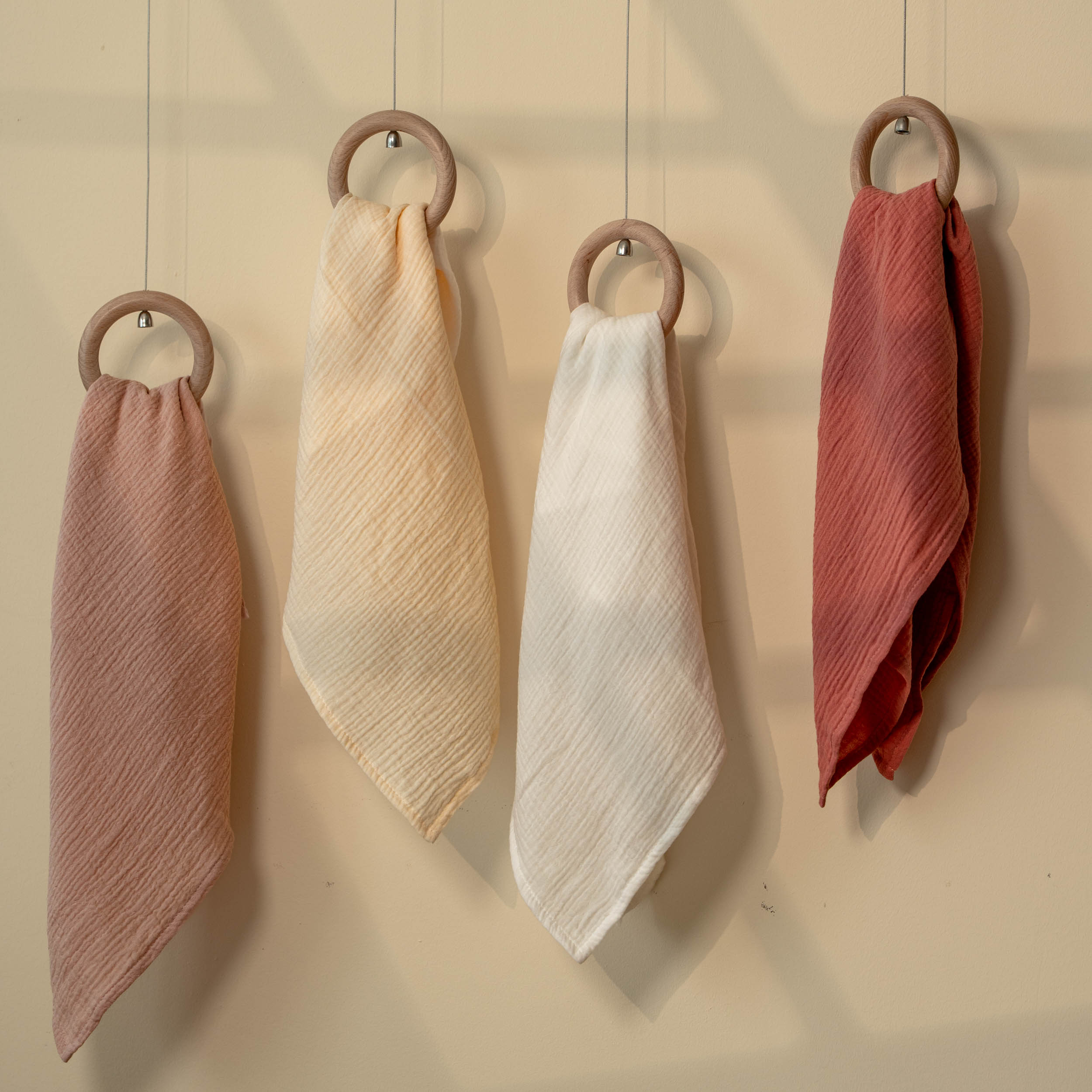 Muslin Swaddle Blankets 5-Pack | 23.5"x23.5" | Mellow Pink