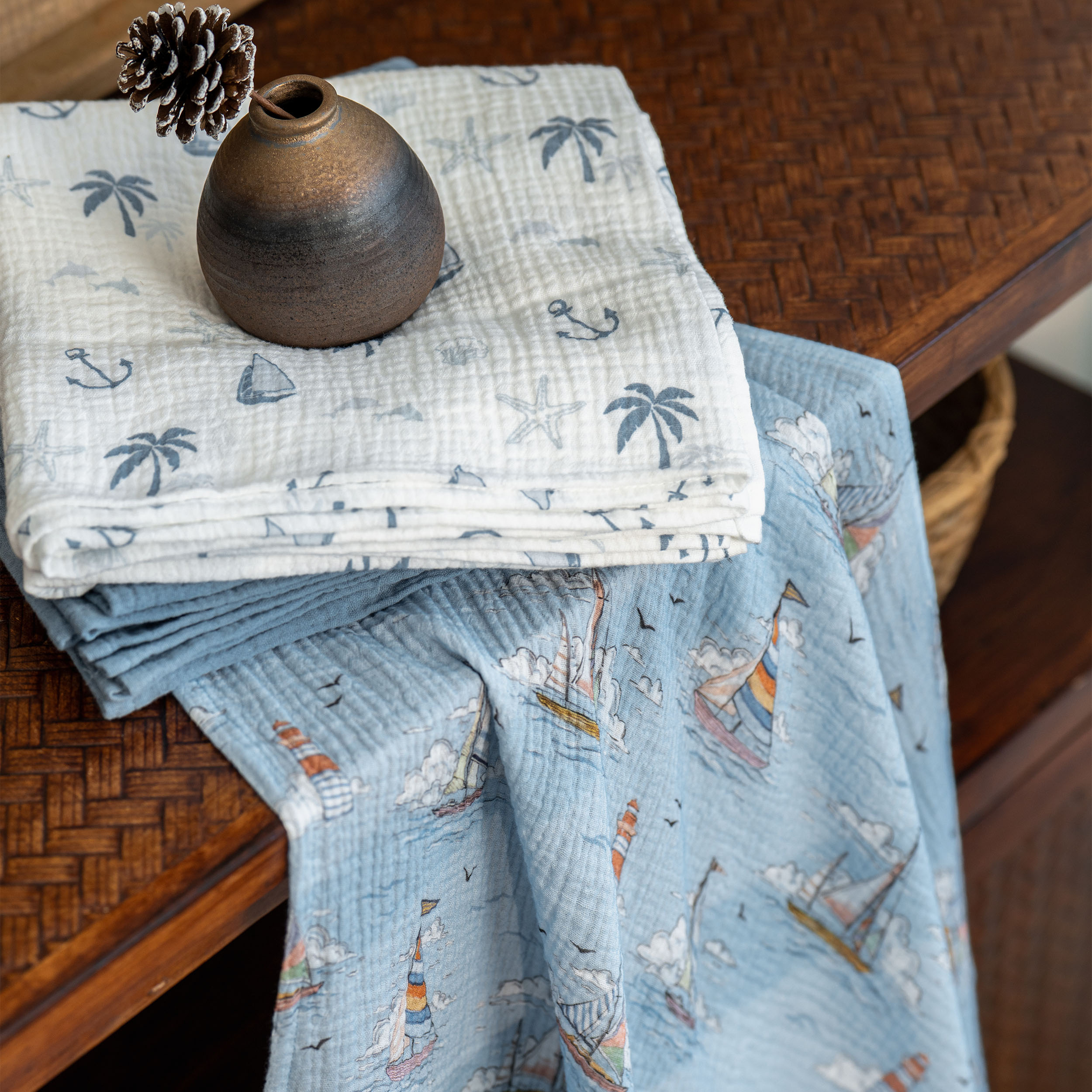 Muslin Swaddle Blankets 3-Pack | 38"x40" | Little Navigator’s Log