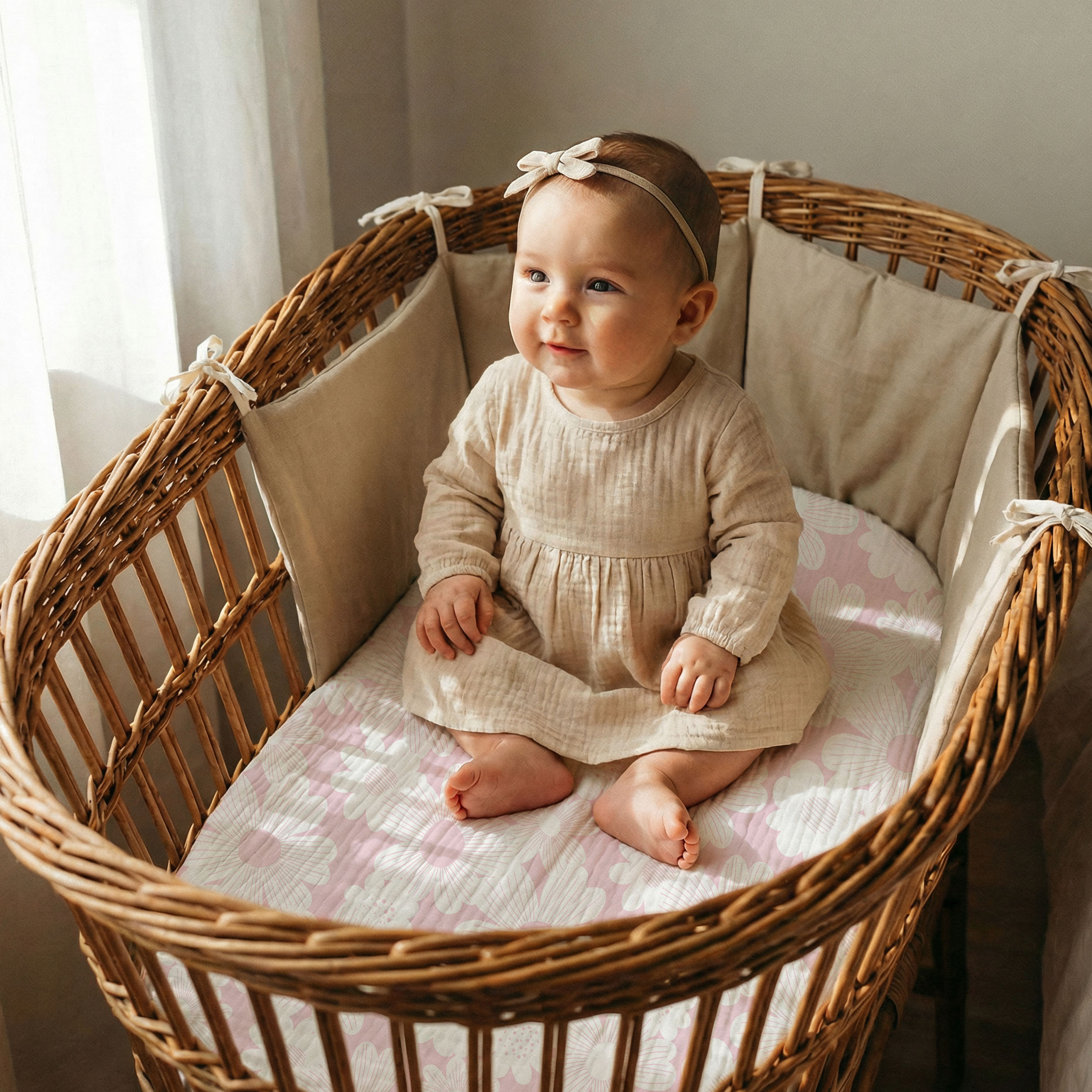 Rosebud | Muslin Bassinet Sheet 3-Pack | 33''*20''