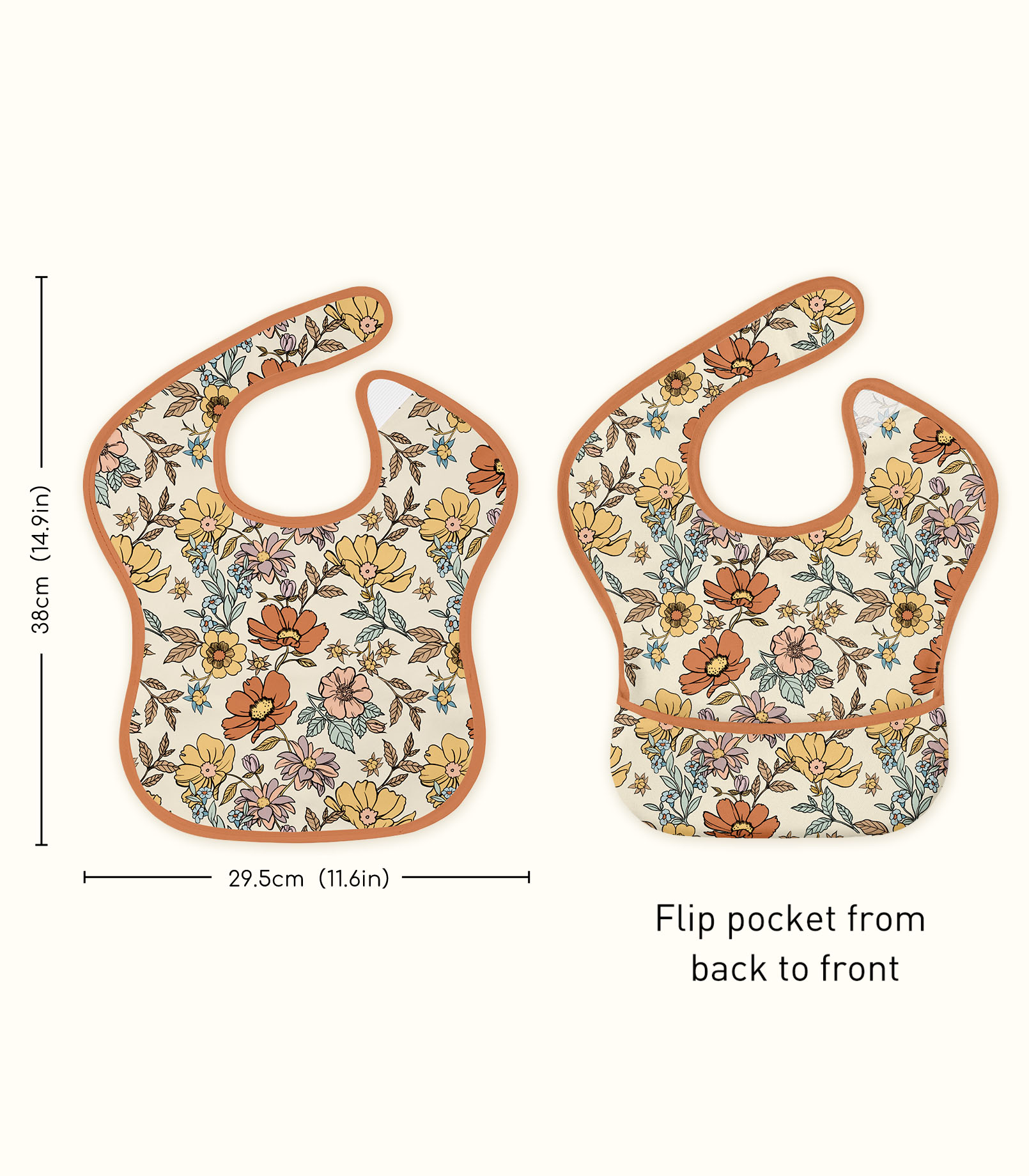 Vintage Flowers | Gllquen baby Waterproof Bibs 3 Pack | 3-24 Months