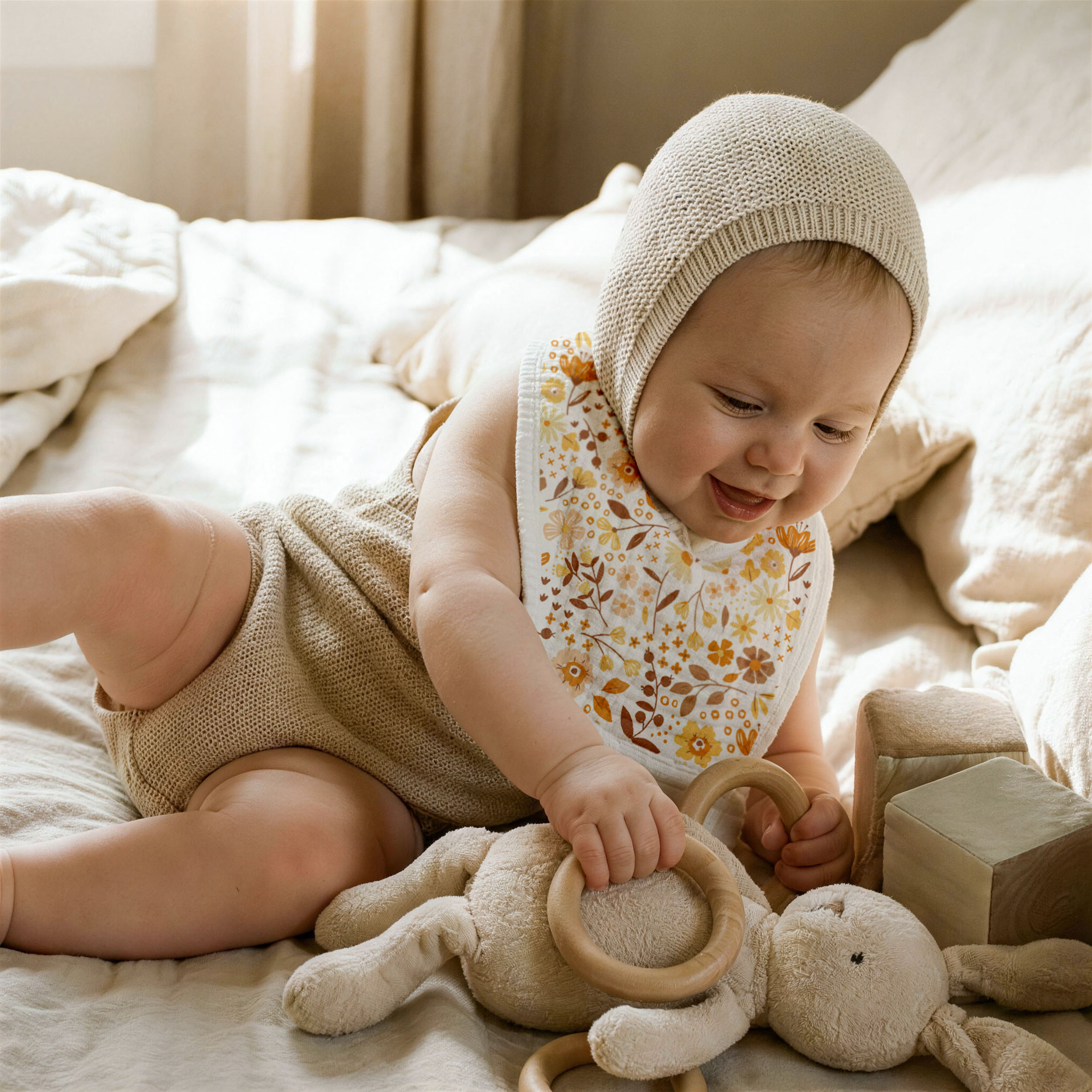 Sunny Bloom Garden | baby muslin bibs 6 pack | 0-36 months