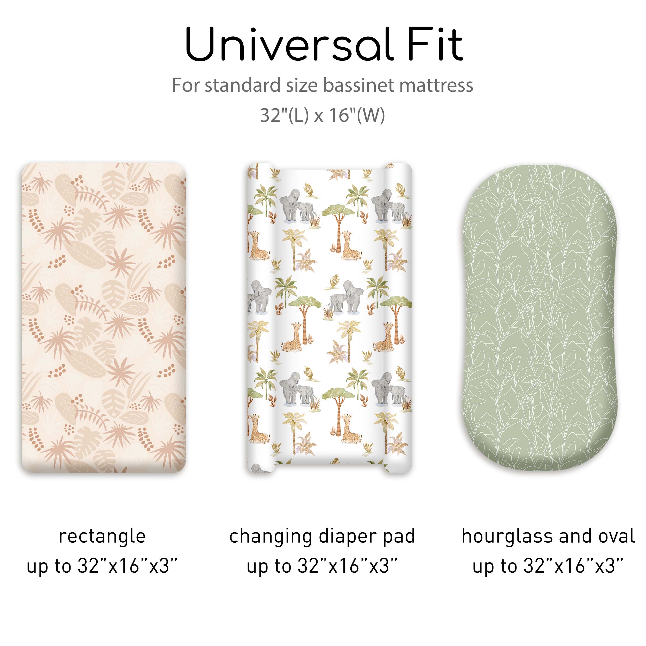 Realm of Kinship | Bassinet Sheets 3-Pack | 17*33''