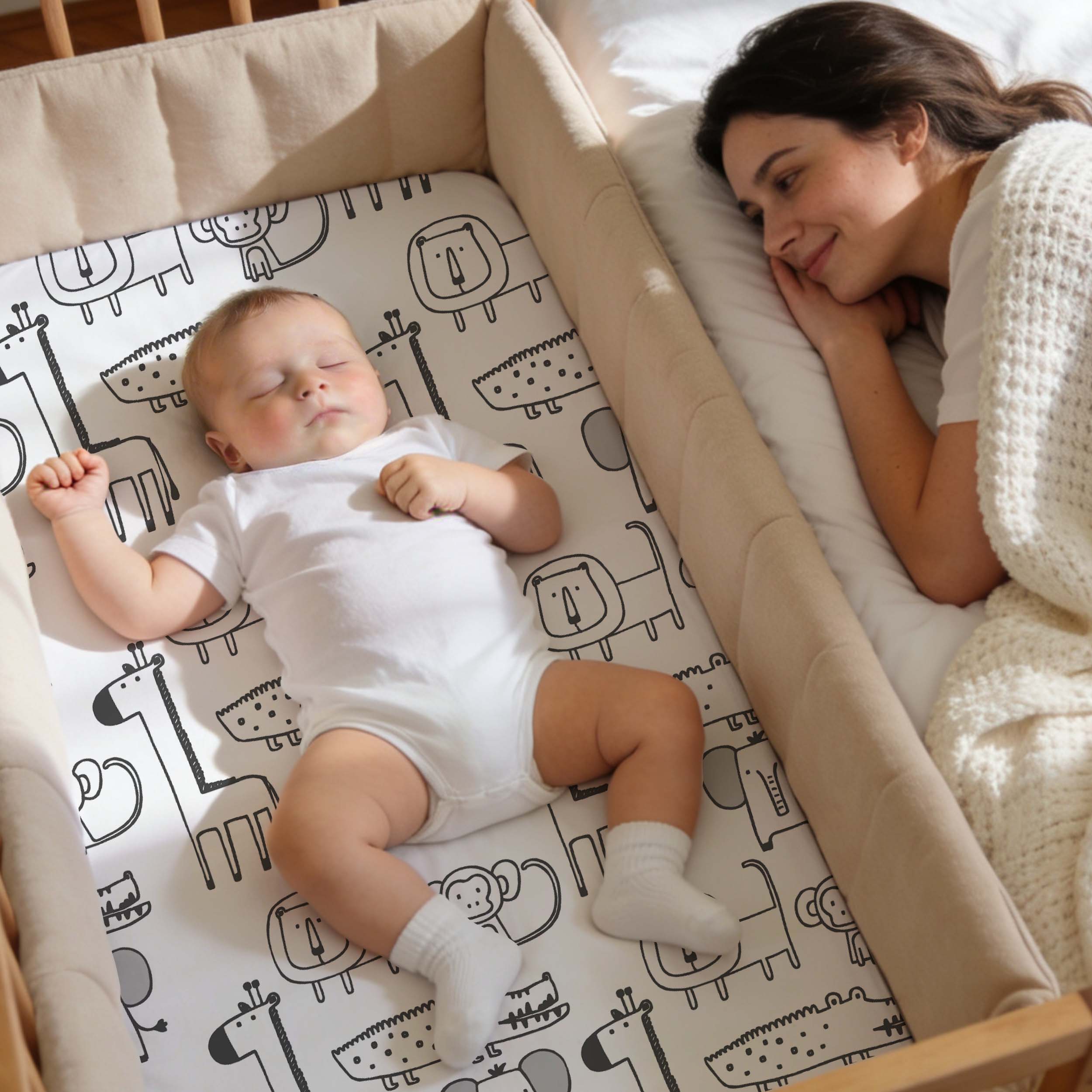 Grey Safari | Bassinet Sheets 3-Pack | 17*33''