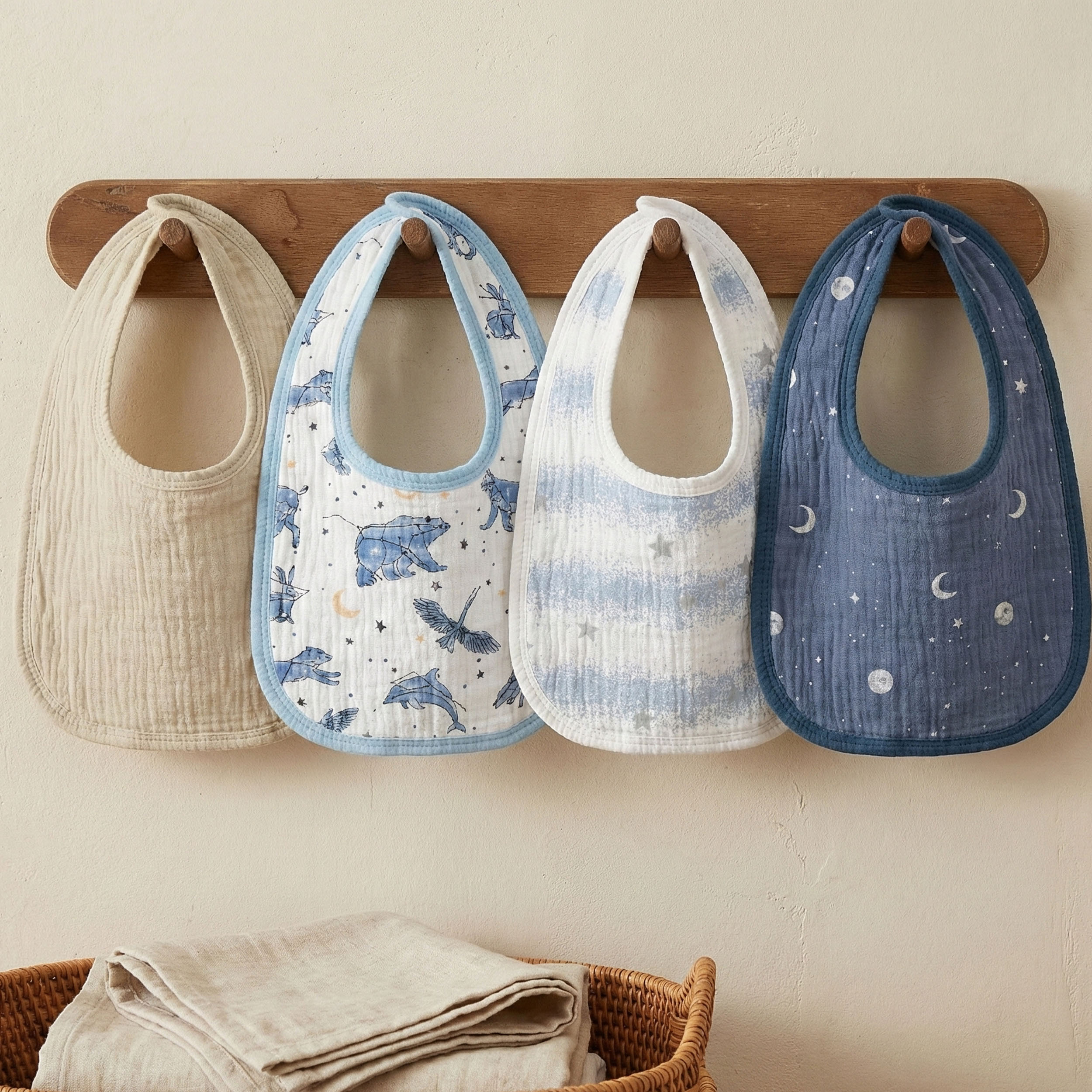 Star | baby muslin bibs 8 pack | 0-36 months