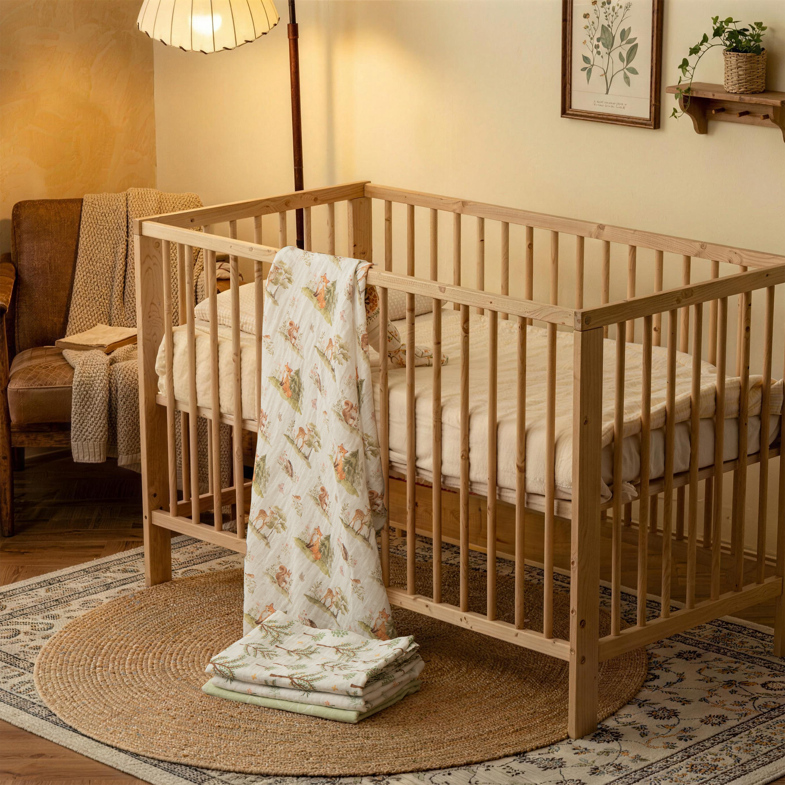 Muslin Swaddle Blankets 4-Pack | 31.5x43.3" | Sylvans