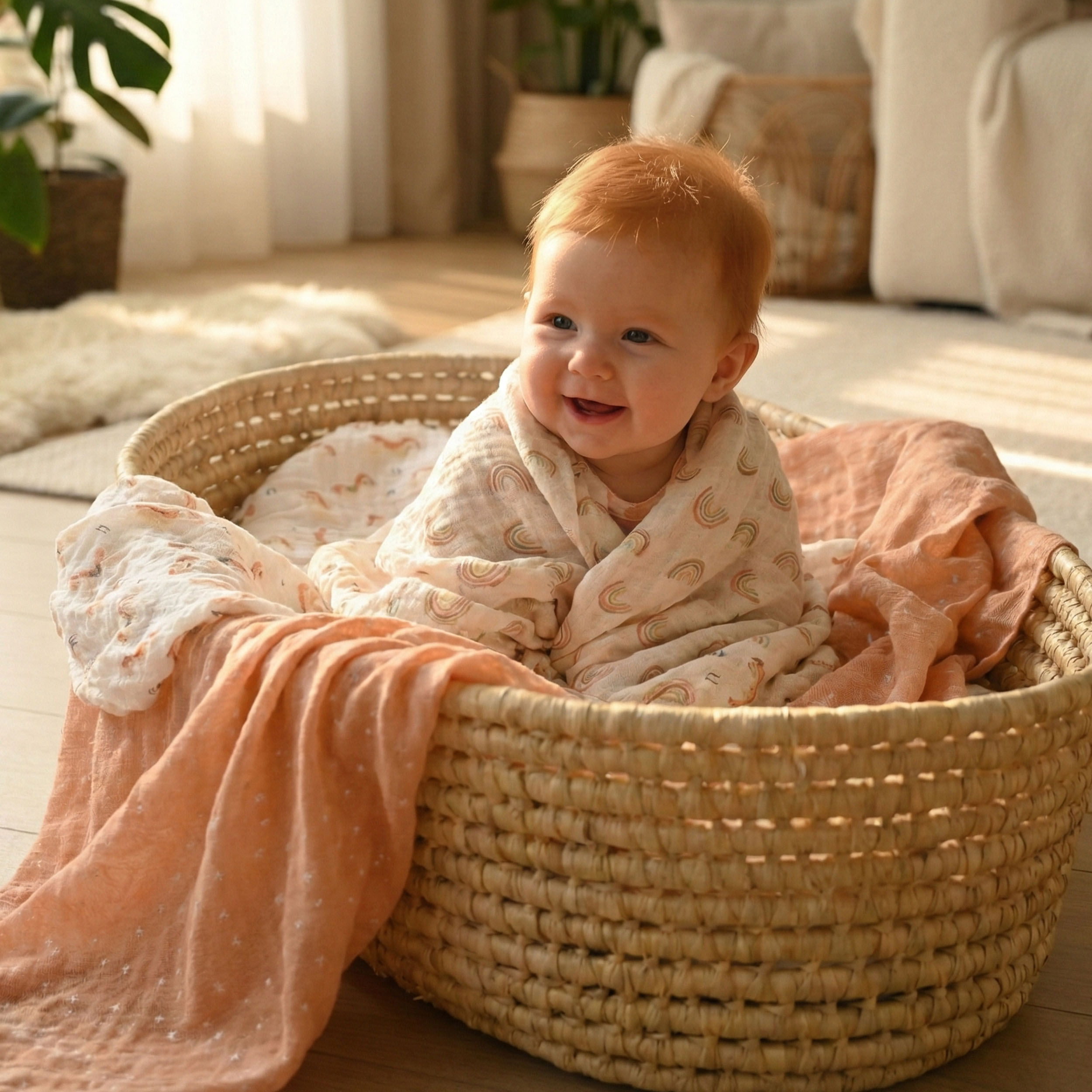 Muslin Swaddle Blankets 4-Pack | 31.5x43.3" | Cloudside Baby Dream