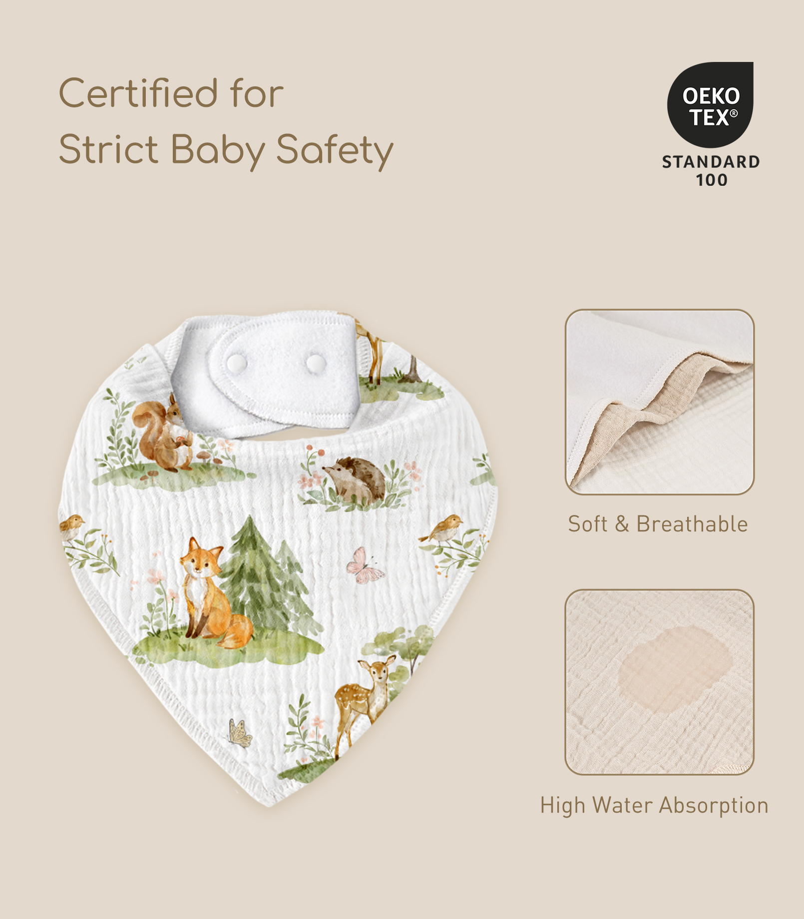 Sylvans | Soft & Absorbent Muslin Bandana Bibs 8 Pack